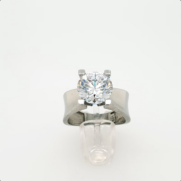Ring Weißgold 585/14kt Solitär Zirkonia Gr. 57