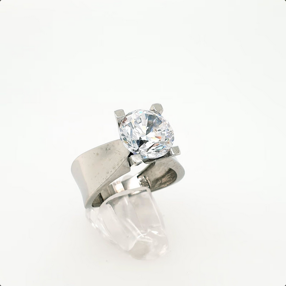 Ring Weißgold 585/14kt Solitär Zirkonia Gr. 57