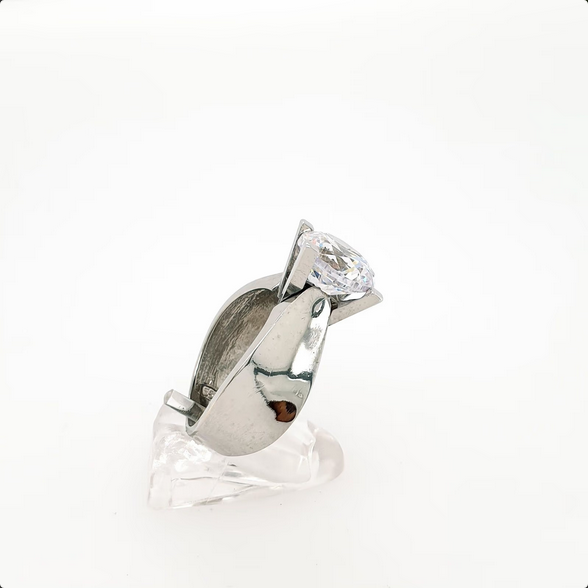 Ring Weißgold 585/14kt Solitär Zirkonia Gr. 57