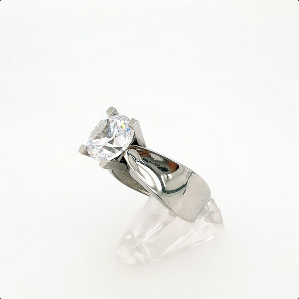 Ring Weißgold 585/14kt Solitär Zirkonia Gr. 57