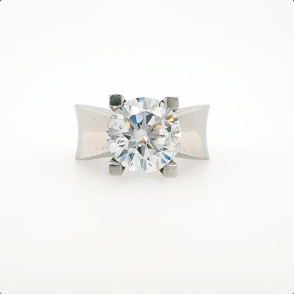 Ring Weißgold 585/14kt Solitär Zirkonia Gr. 57