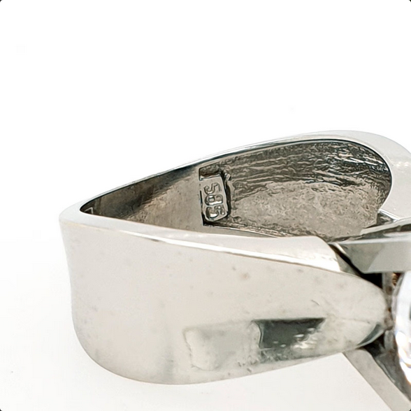 Ring Weißgold 585/14kt Solitär Zirkonia Gr. 57