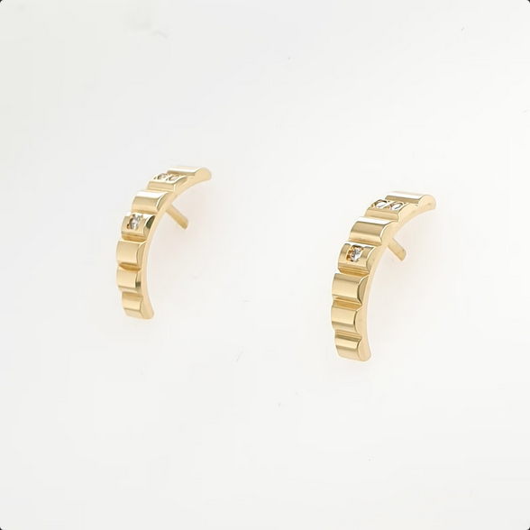 Schöne Brillant 0,06 ct Ohrstecker 585 Gelbgold 14kt Ohrringe