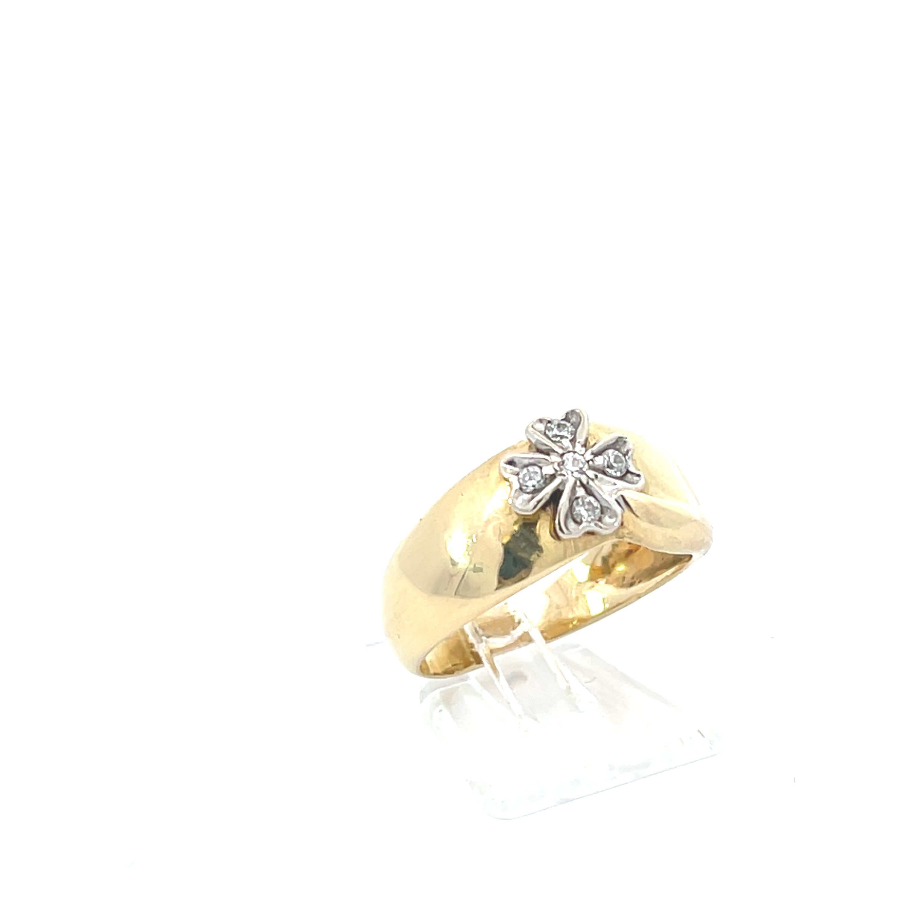 Gold Ring 585 14kt Gr.55 mit Kleeblatt