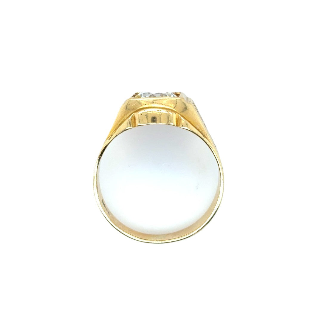 Herren Ring Gelbgold 750/18kt Gr.69