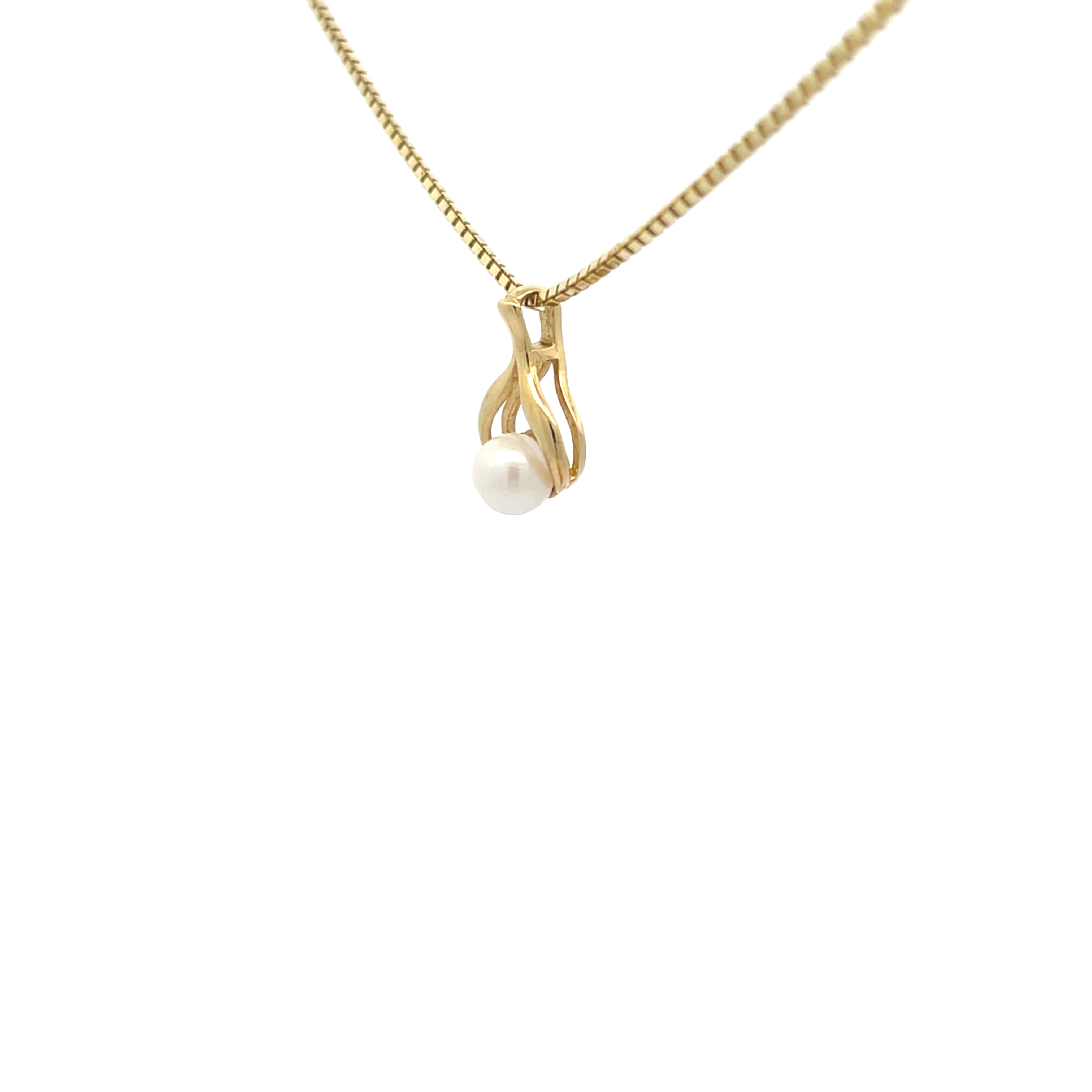 Kette mit Perle Gelb Gold 585 14 Karat