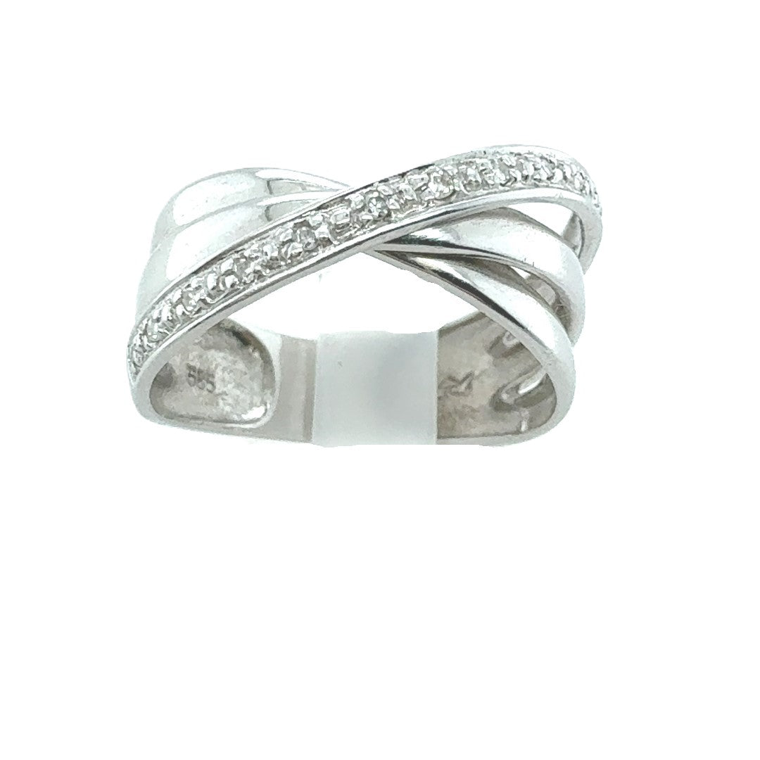 Ring Weißgold 585 13 Diamanten ca. 0,15ct Gr.56 Geschenk 112337