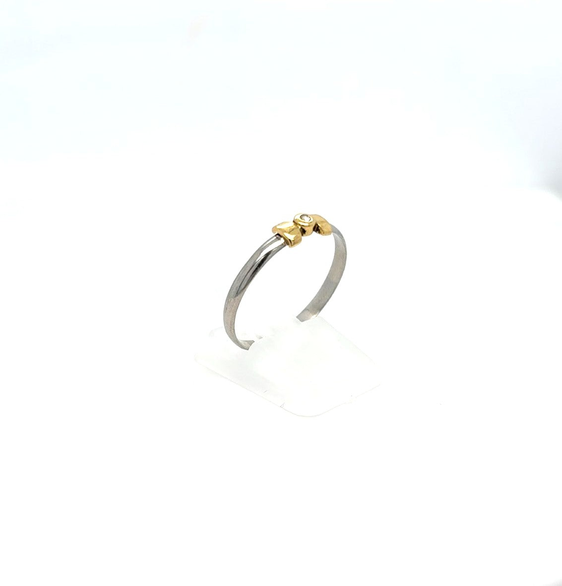Ring Platin mit Gold Element 750 18kt und Brillant *62*