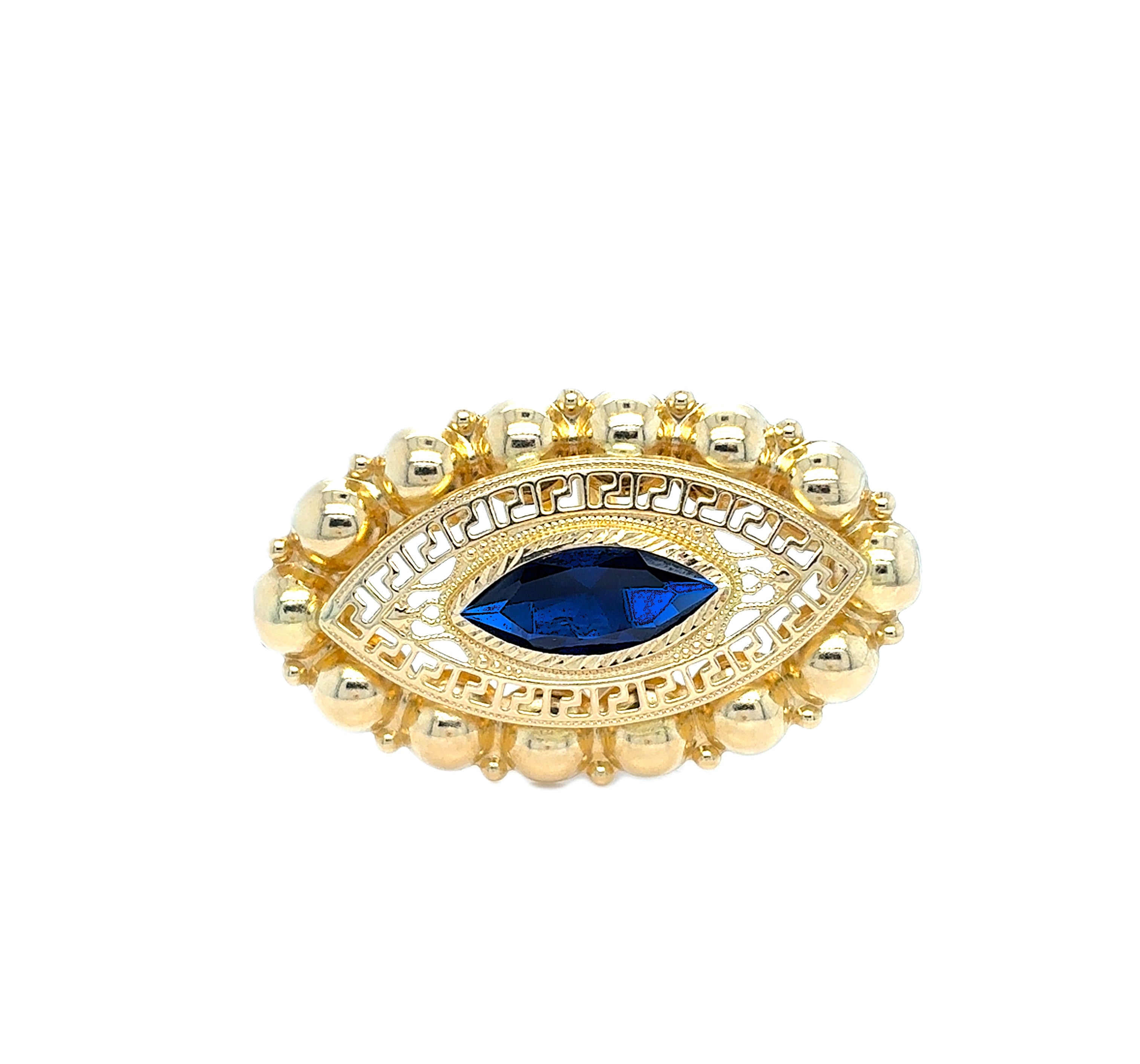 Ring Gelb Gold 585 14kt Schmuckst. Blau