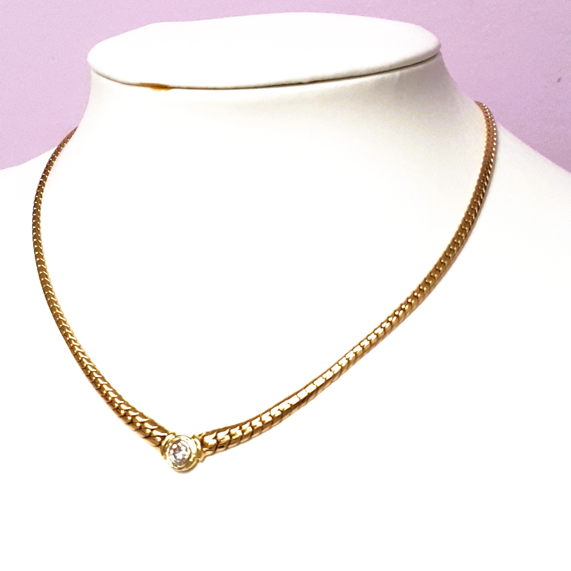 Collier Kette Gold 585 14 kt Brillant Damen Schmuck