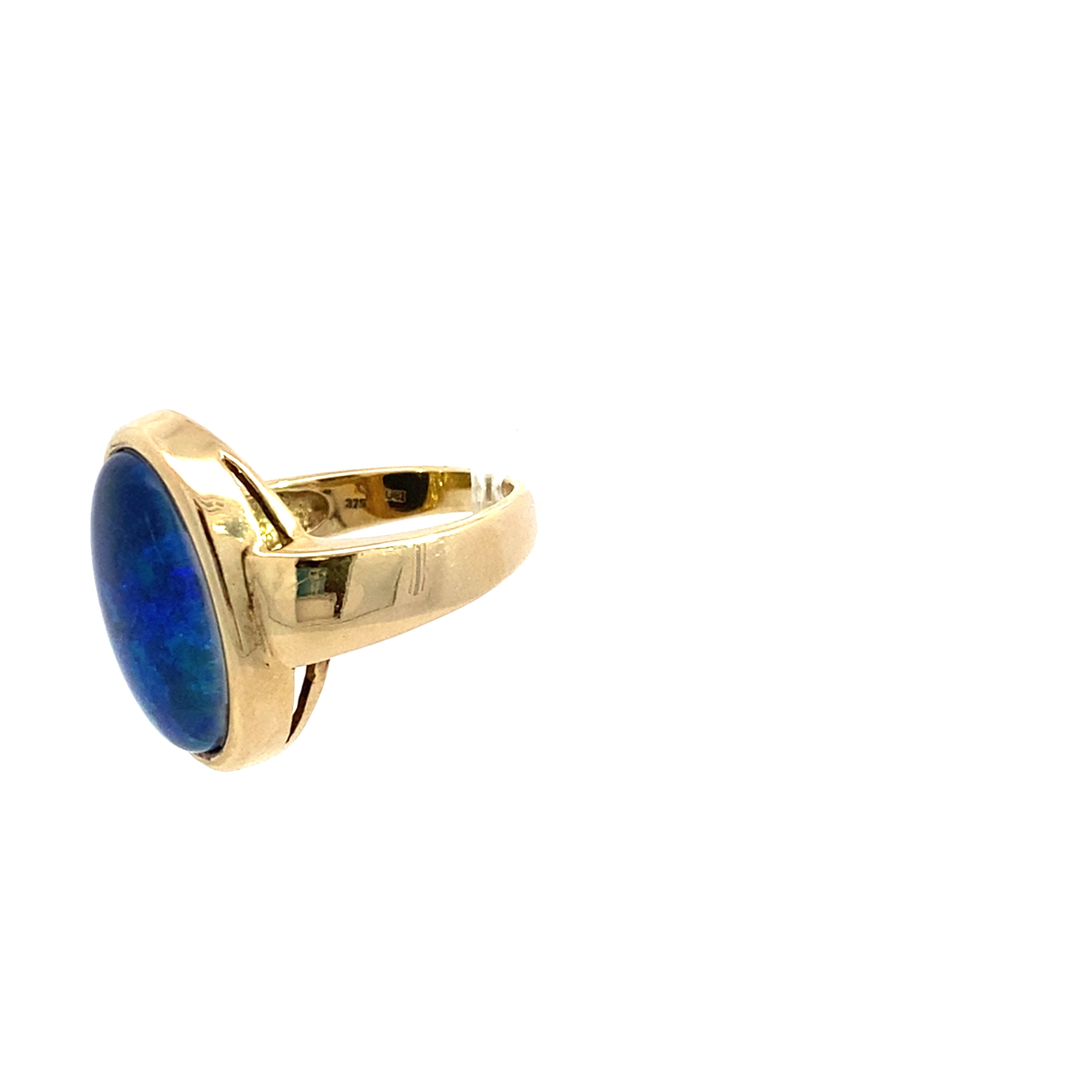 Ring Gelbgold 375 9 Karat mit Triplette Gr.60