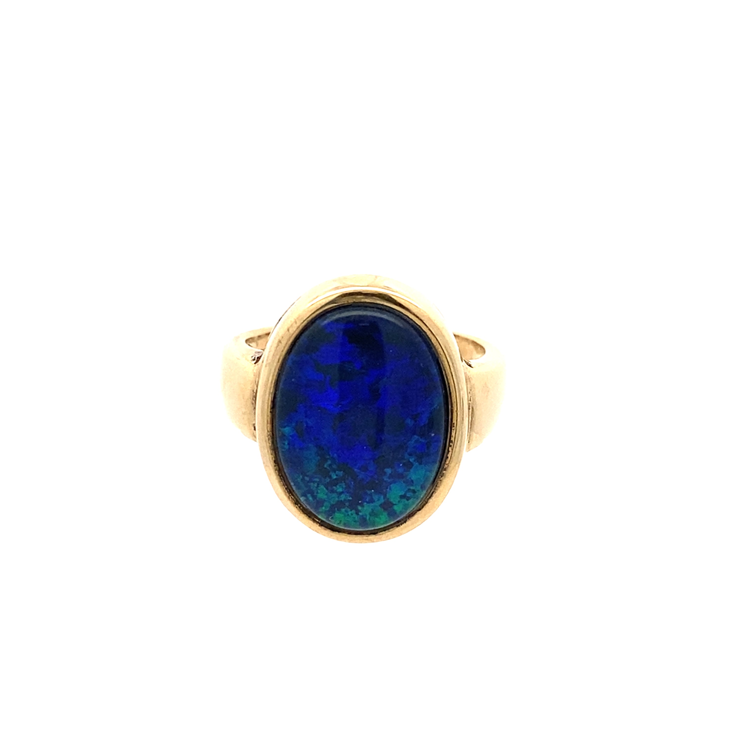 Ring Gelbgold 375 9 Karat mit Triplette Gr.60