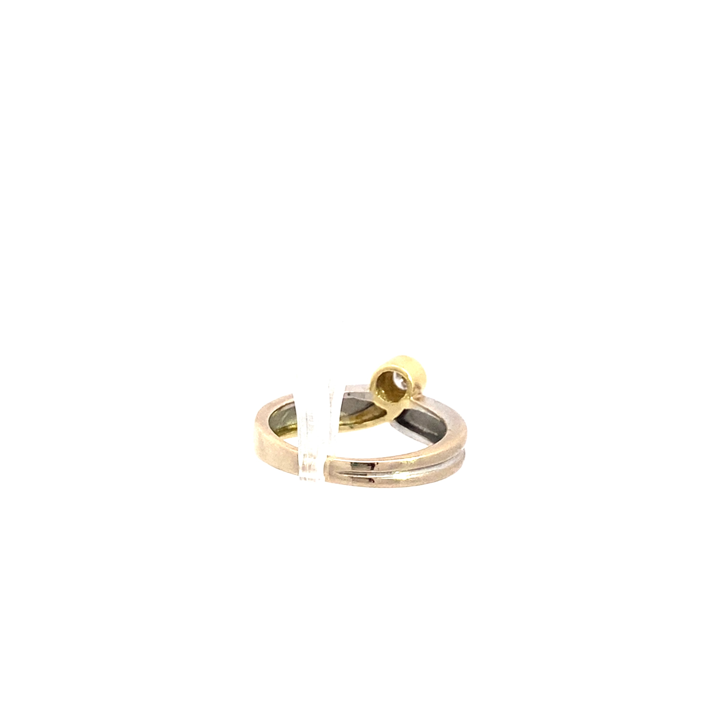 Ring Weißgold/Gelbgold 585/14 Karat mit kleinen Brilliant