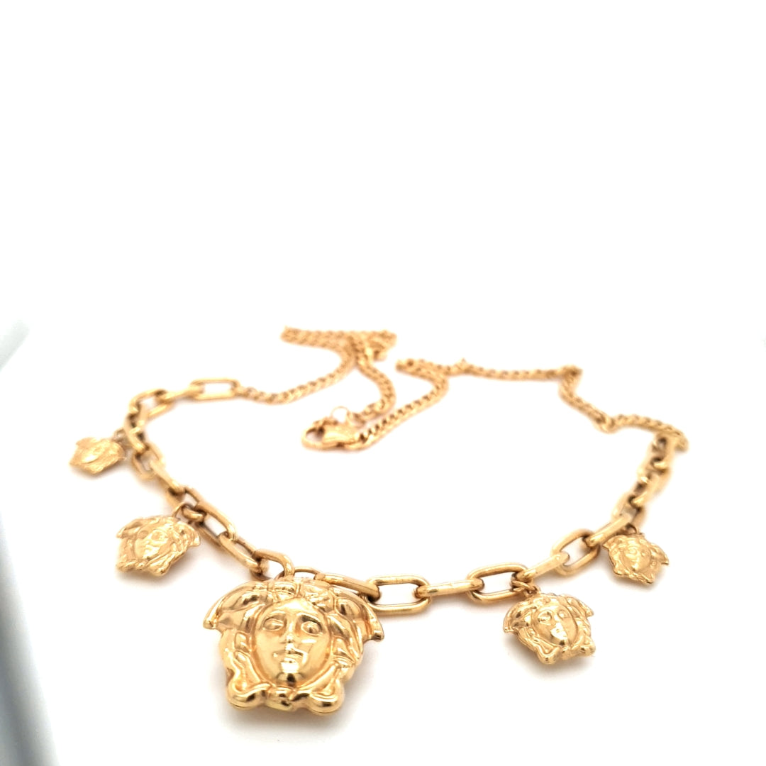 Damen Collier Gelbgold 750 18 kt Medusaanhänger