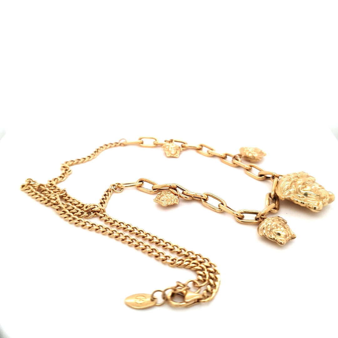 Damen Collier Gelbgold 750 18 kt Medusaanhänger