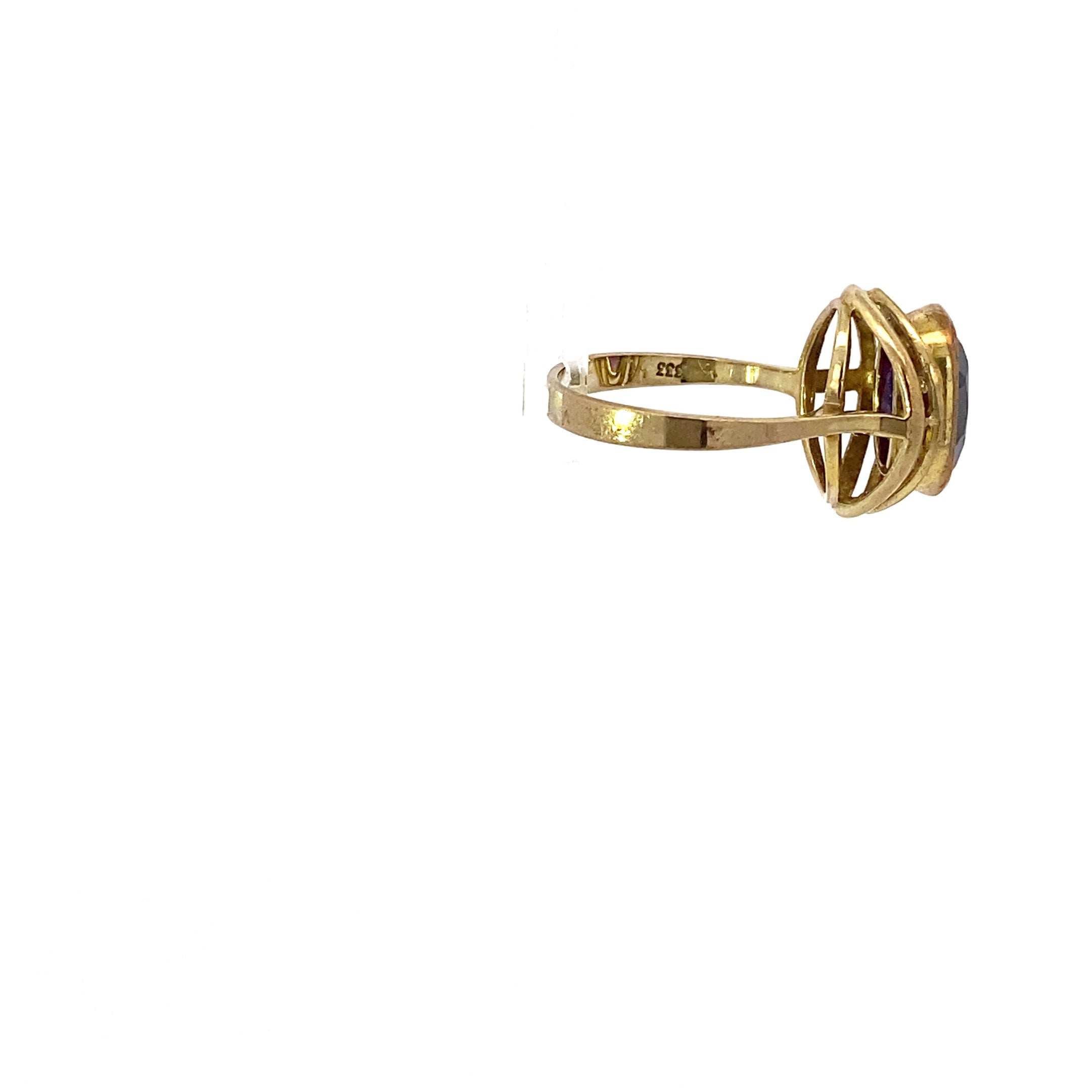 Ring Gelbgold 333/8 Karat Lila Farbstein