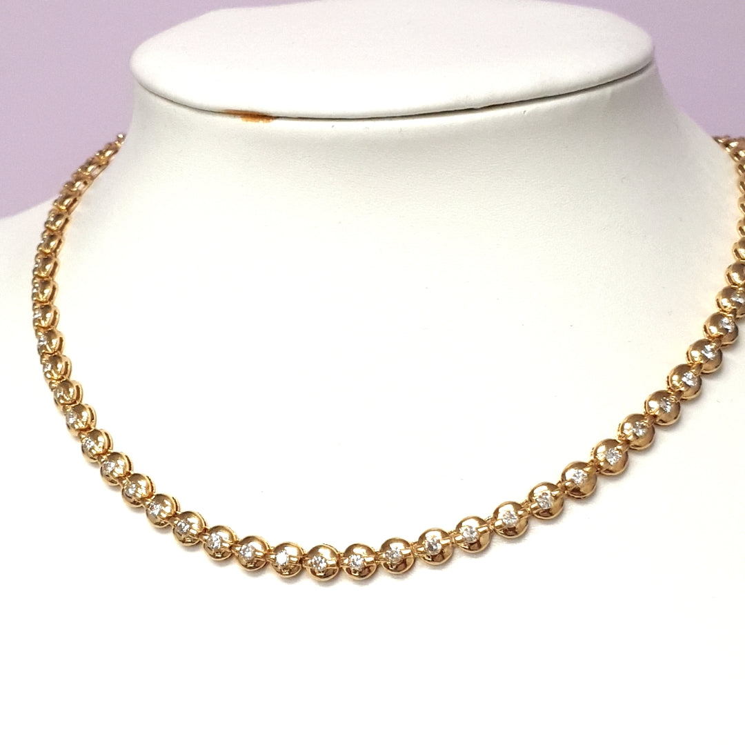 Collier Kette Gelb Gold 750 Brillanten Schmuck Damen
