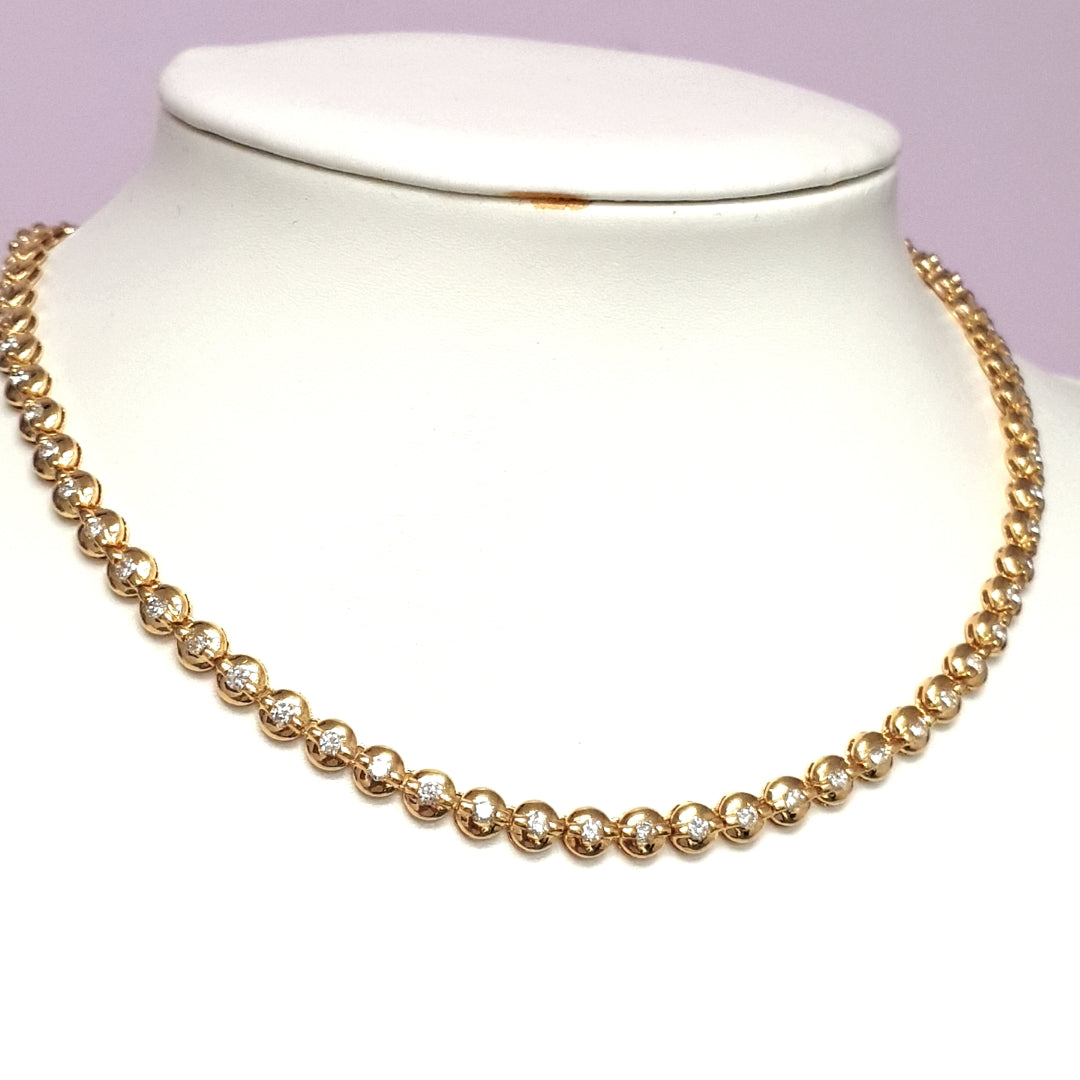 Collier Kette Gelb Gold 750 Brillanten Schmuck Damen