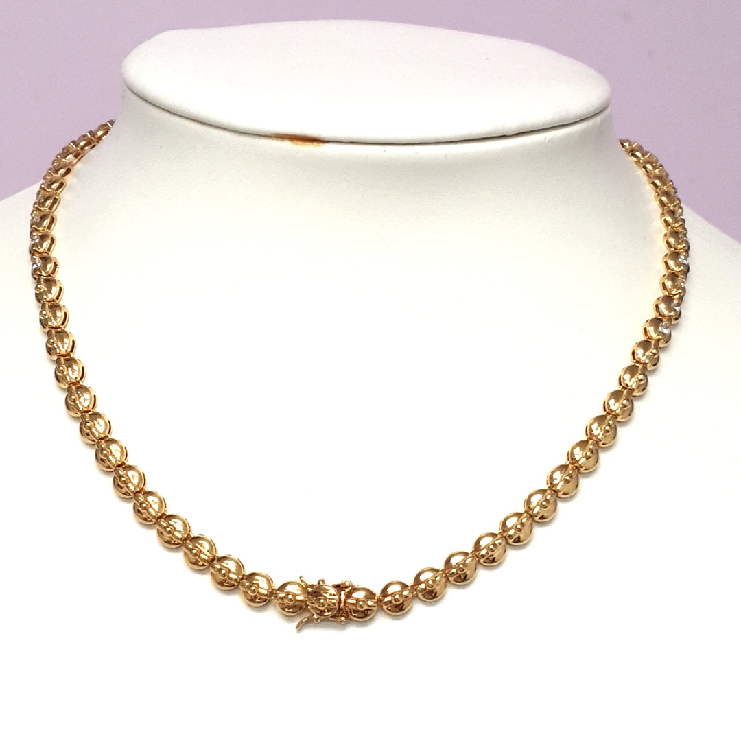 Collier Kette Gelb Gold 750 Brillanten Schmuck Damen