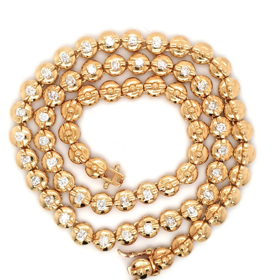 Collier Kette Gelb Gold 750 Brillanten Schmuck Damen