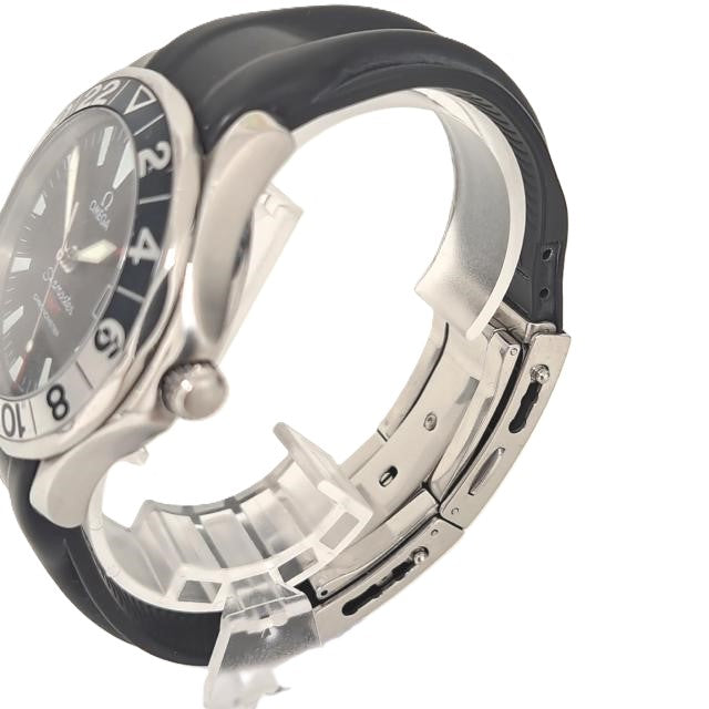 Omega Seamaster GMT 50th Anniversary 41mm 2834.50.91 Stahl Kautchukband Neutrale Uhren Box