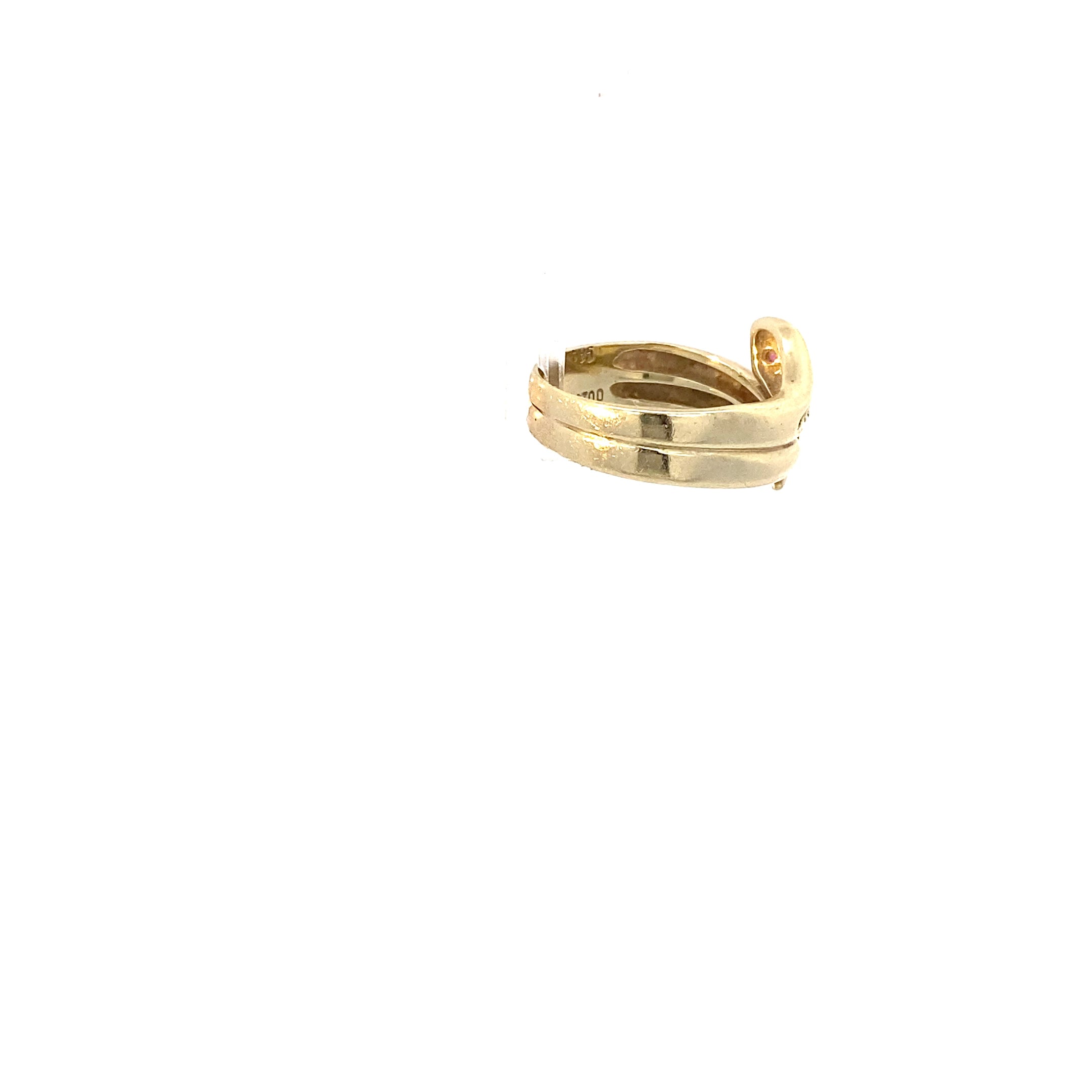 Ring Gelbgold 585/14 Karat Schlange mit 2 Brillanten