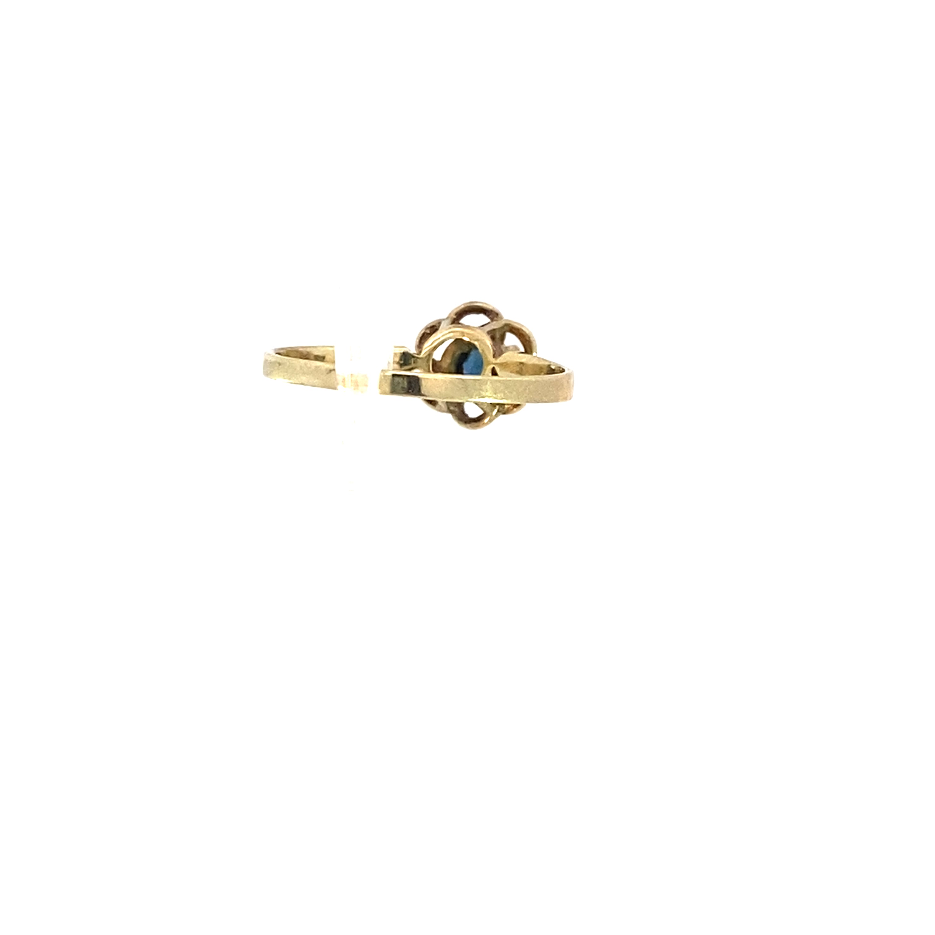 Ring Gelb Gold Farbstein blau 333 8 Karat