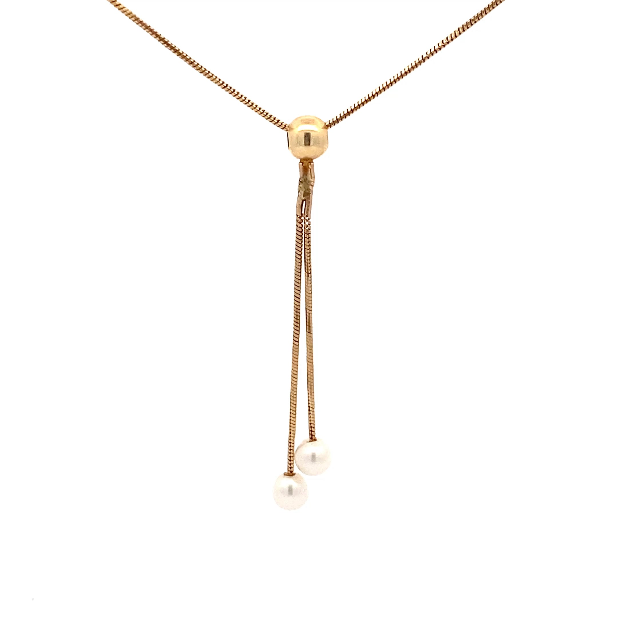 Perlenkette Gelb Gold 585 14 Karat