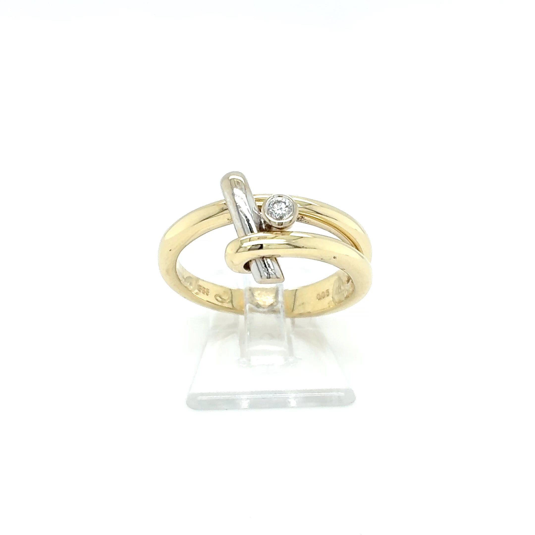 Brillant Ring 585 Gelbgold Weißgold 14kt Gr. 55