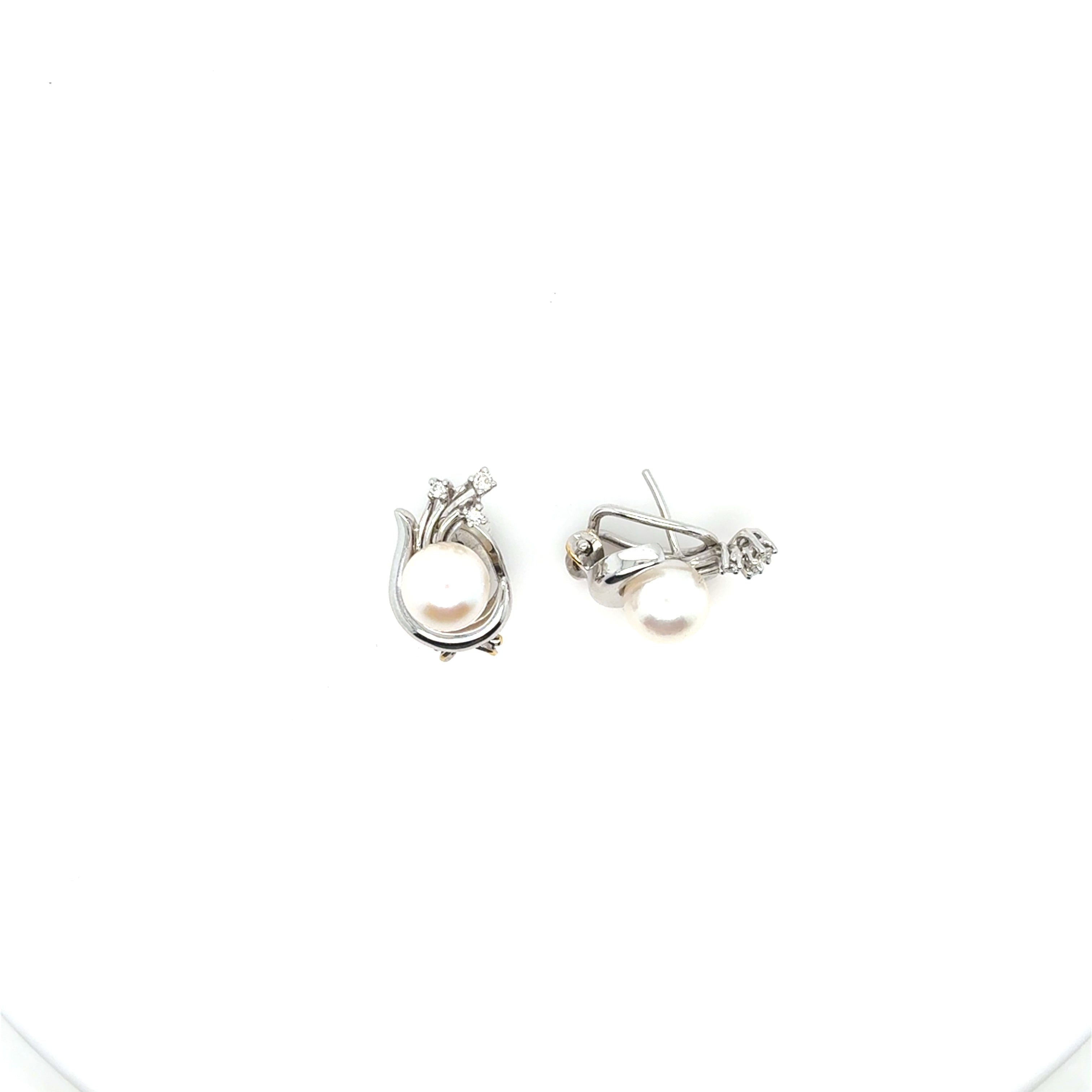 Ohrringe Weißgold 750/18kt Perle Brillianten