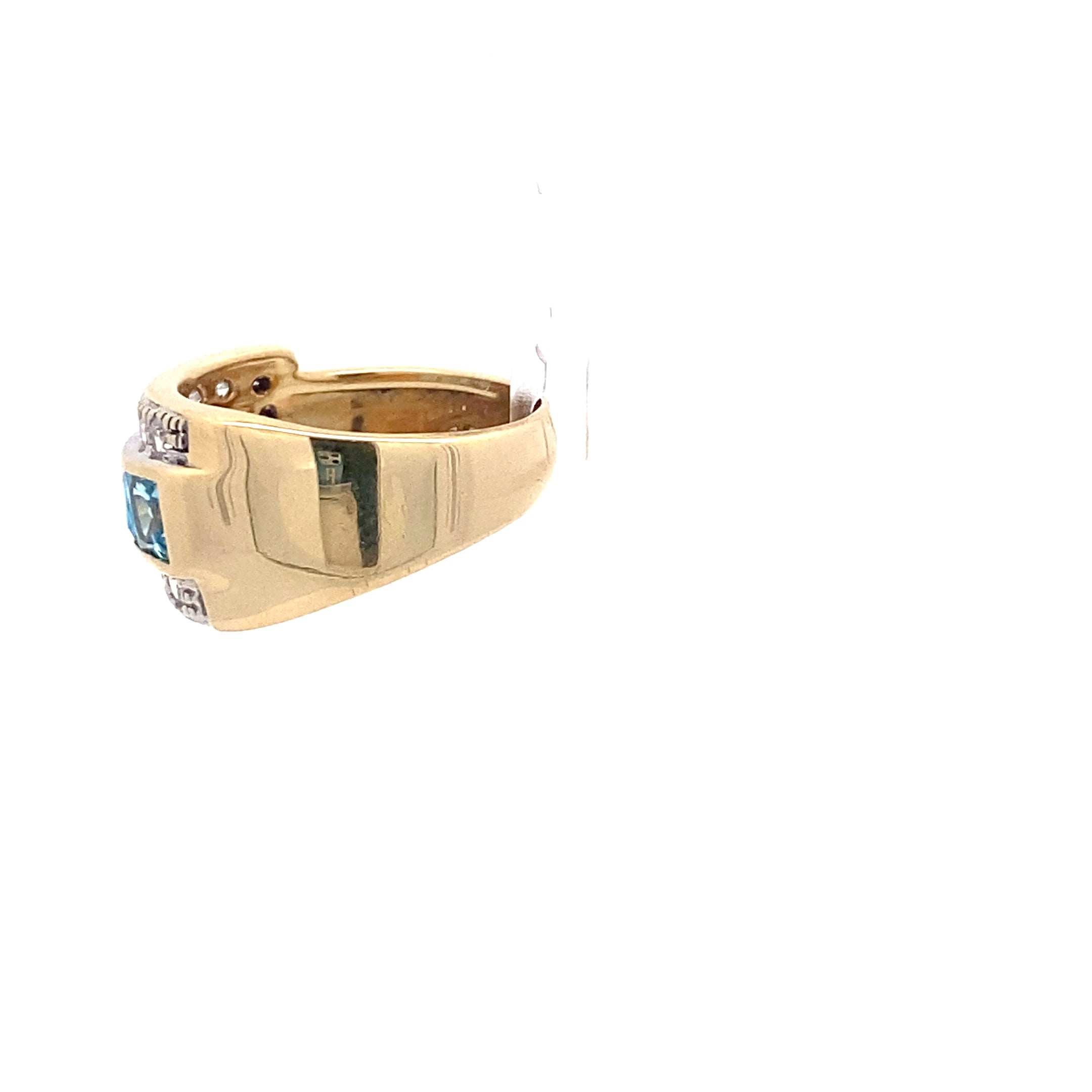 Ring Gelb Gold mit Farbsteinen blau und Zirkonia 750 18 Karat