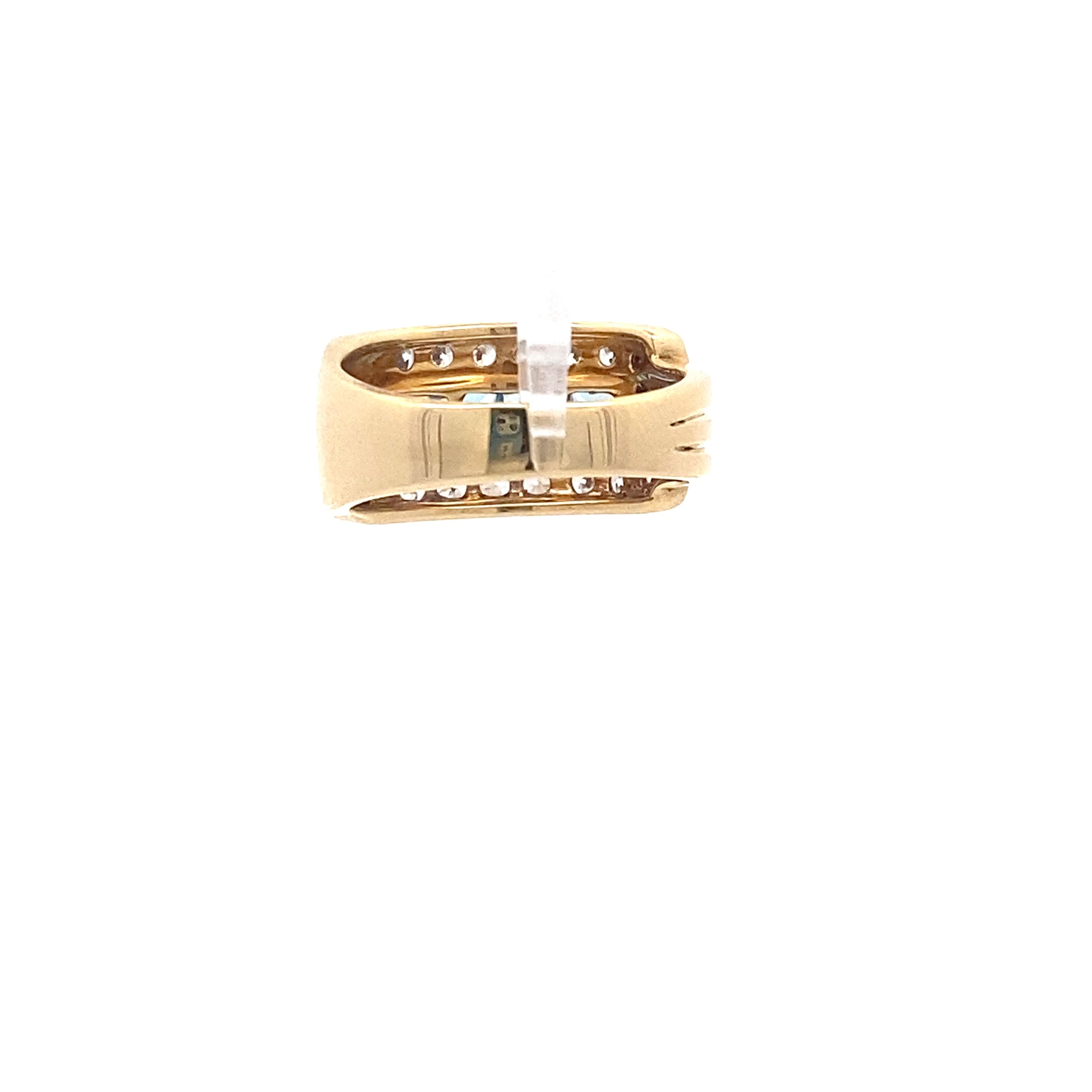 Ring Gelb Gold mit Farbsteinen blau und Zirkonia 750 18 Karat
