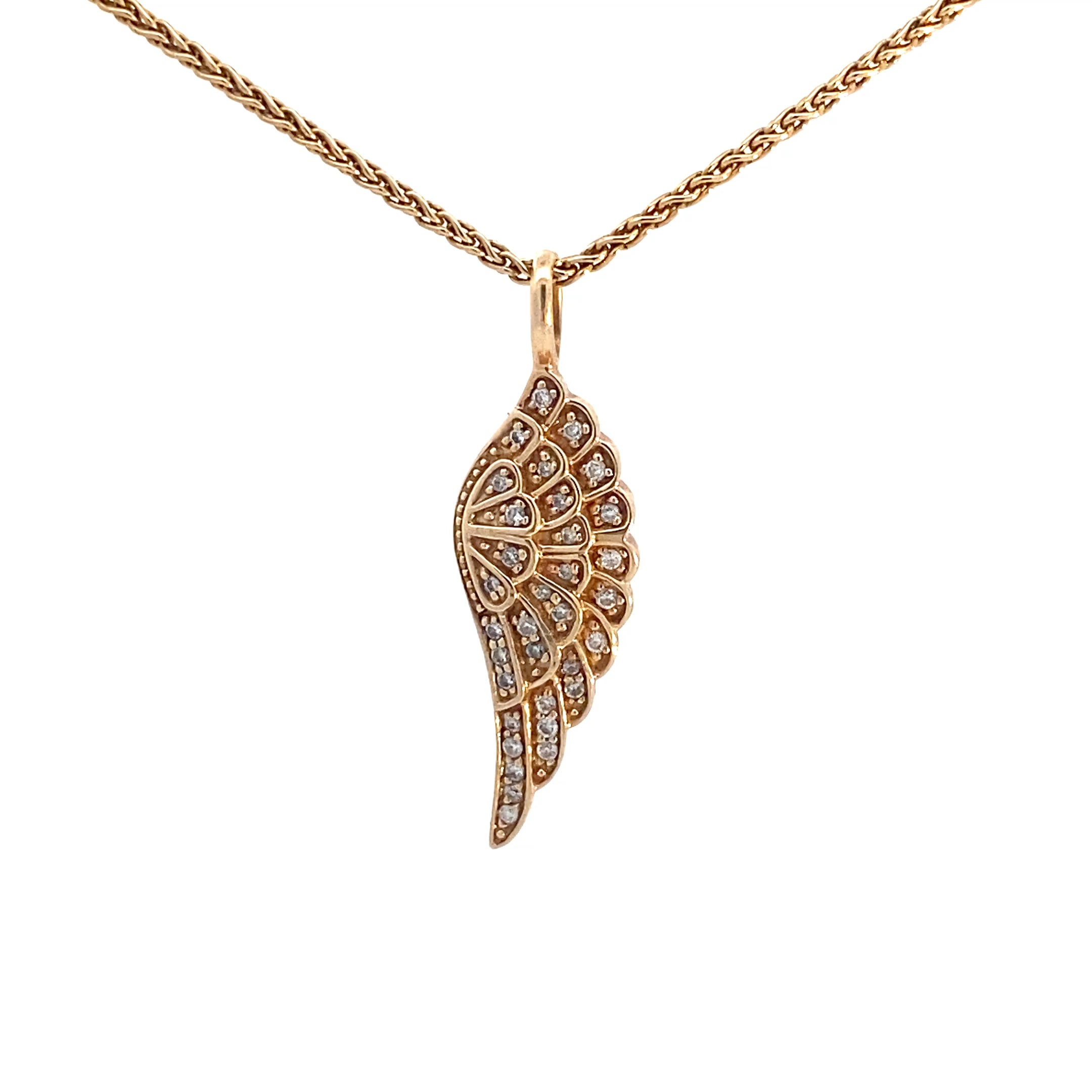 Diamanten Flügel Kette Gelb Gold 585 14 Karat