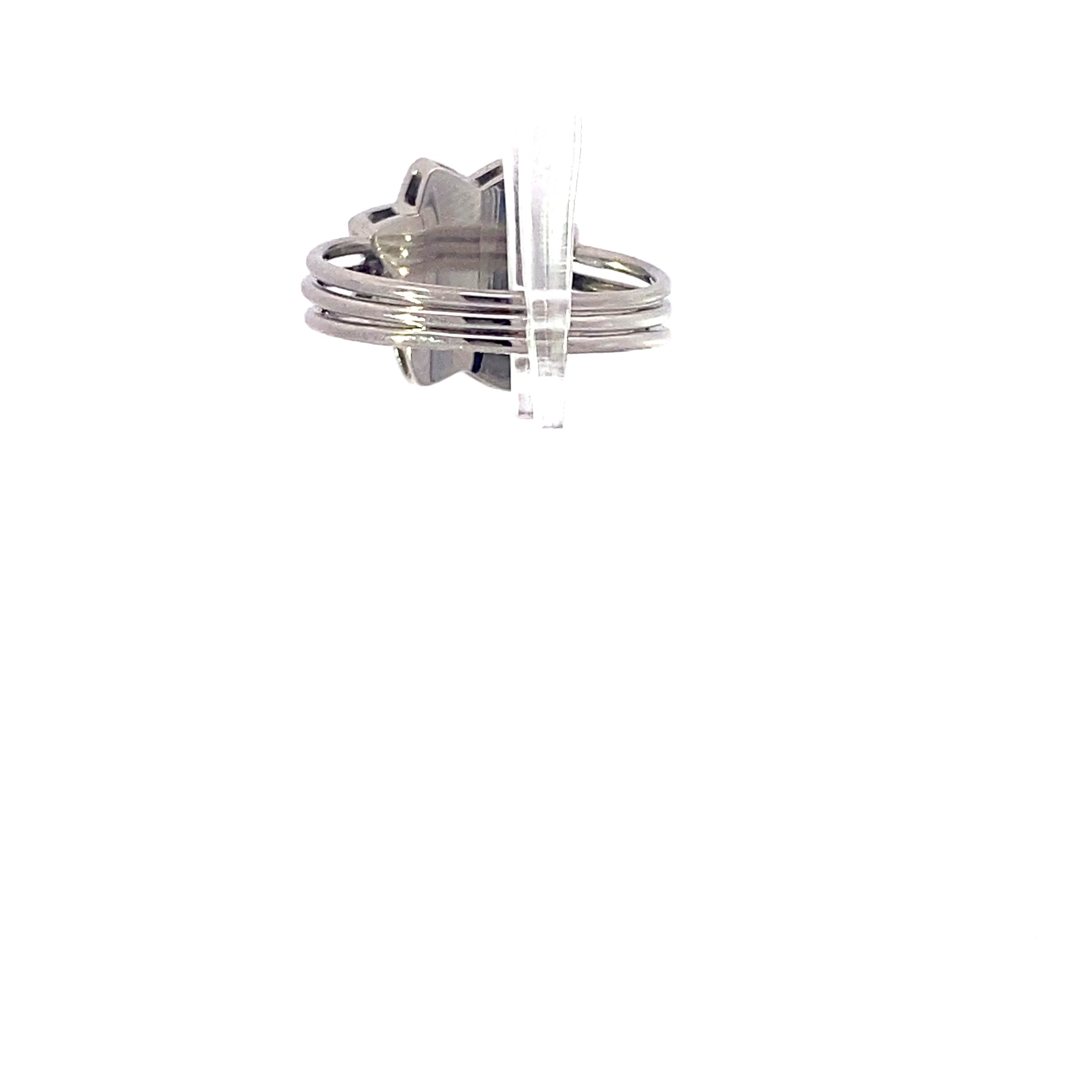 Diamanten Sternen / Schneeflocken Ring Weiß Gold 585 14 Karat