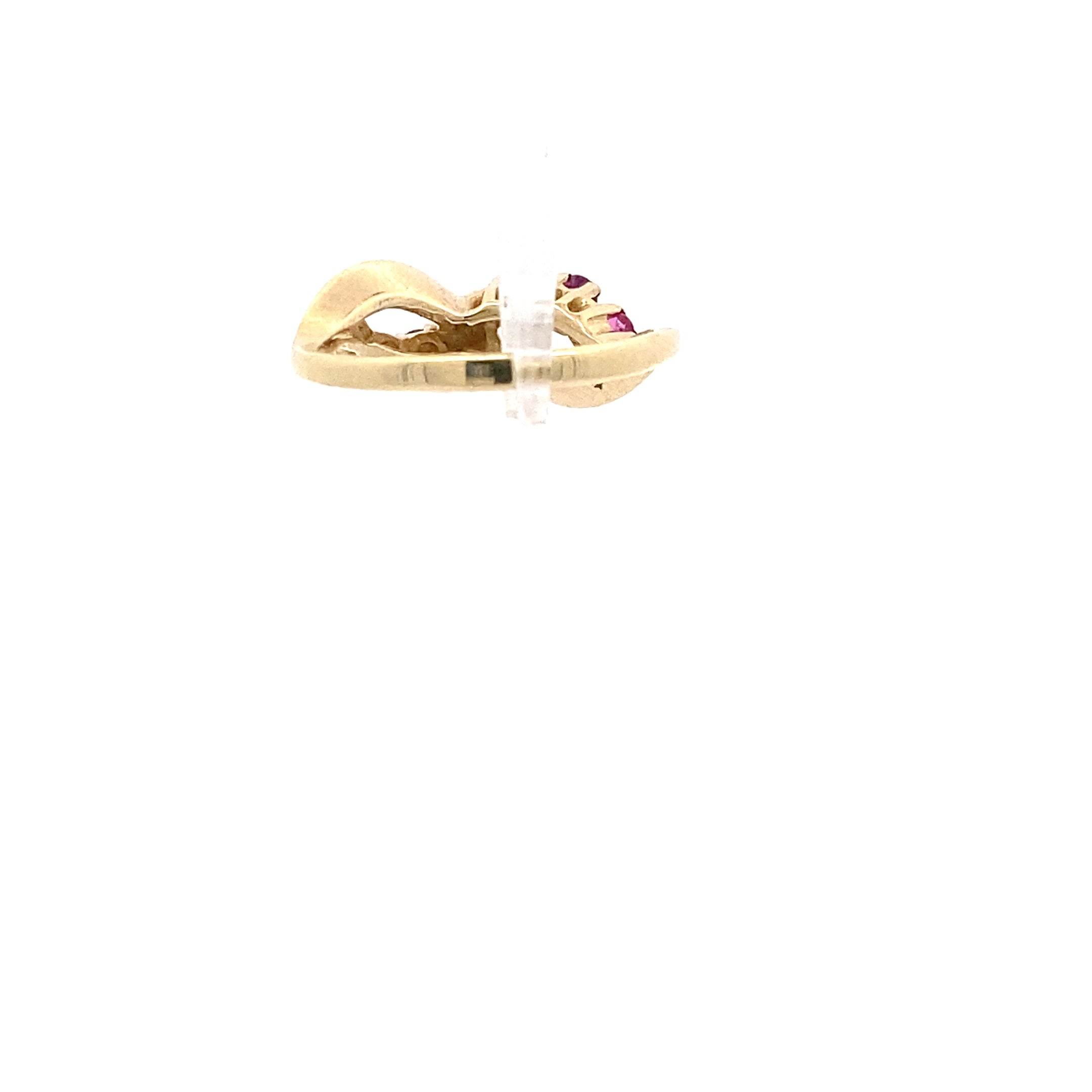 Ring Gelb Gold 585 14 Karat mit Farbsteinen rosa