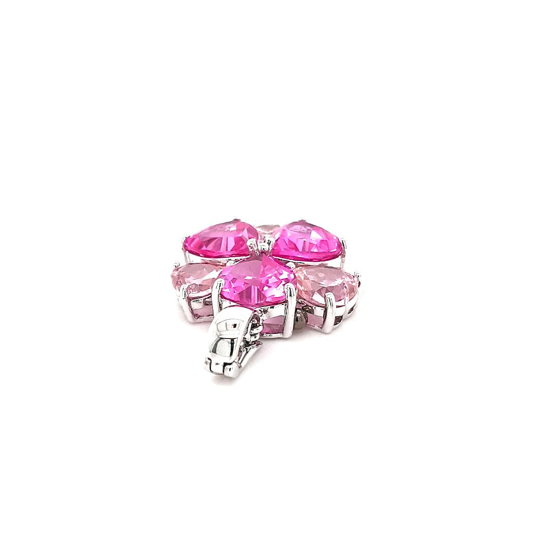 Anhänger Silber Schmuck Damen Farbsteine Pink Rosa Herzen