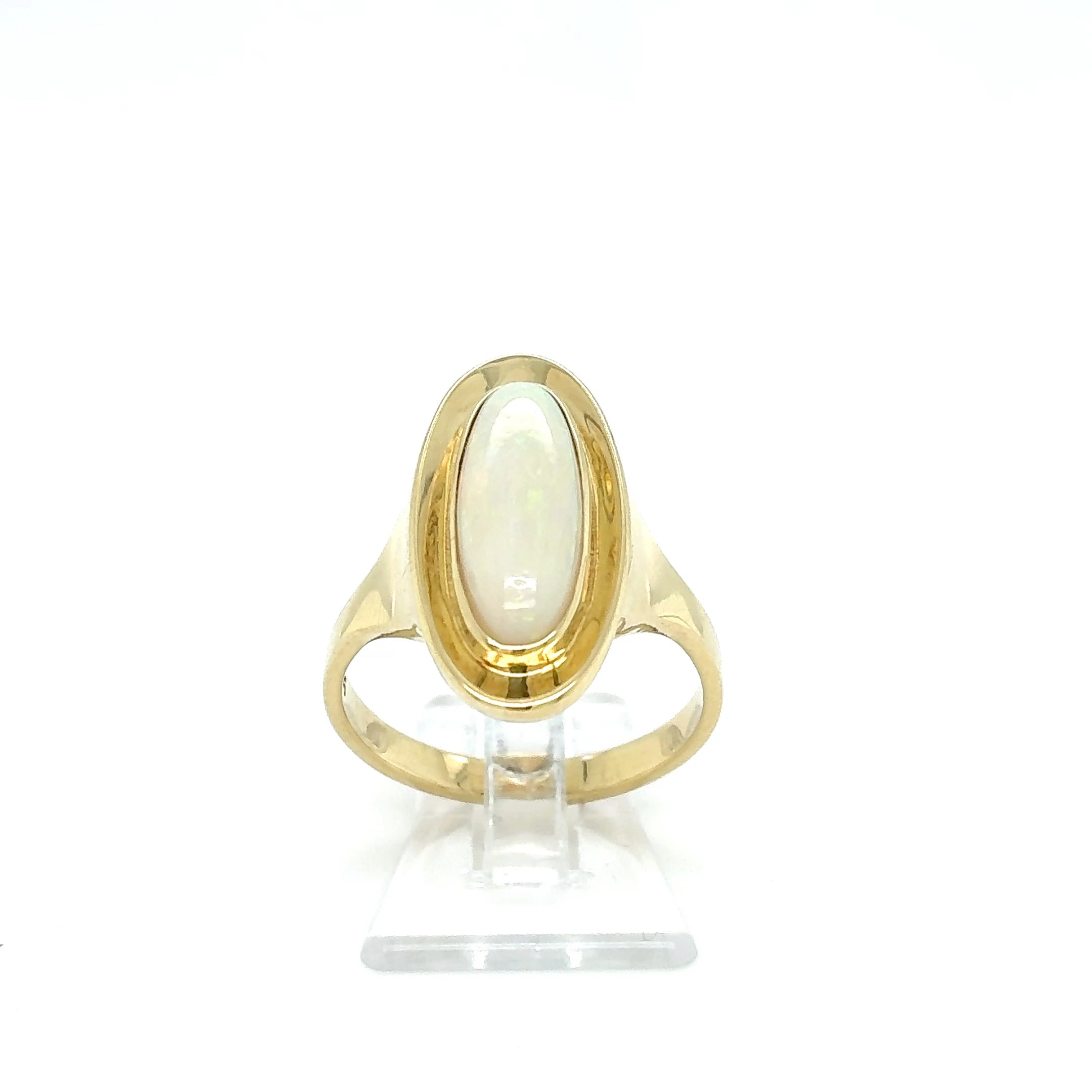 Damen Ring Gelbgold Opal 585/14 Karat Gr.58 Schmuck