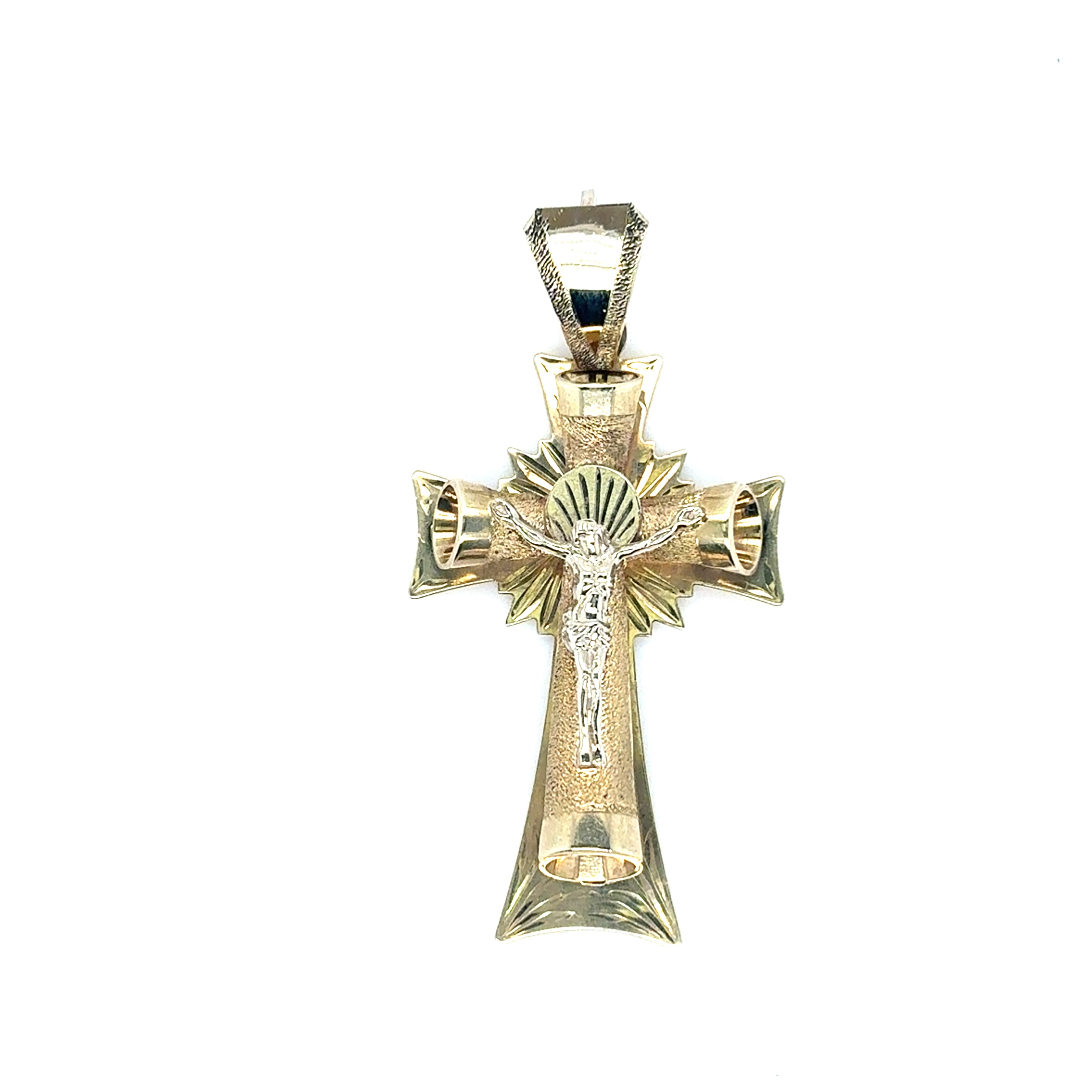 Kettenanhänger Kreuz Gelb-/ Weißgold 585/14kt