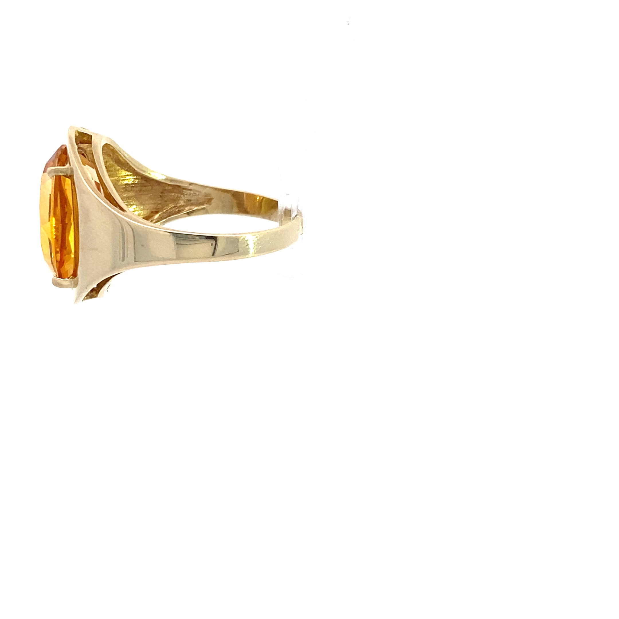Ring Gelbgold 585 14 Karat mit Farbstein orange