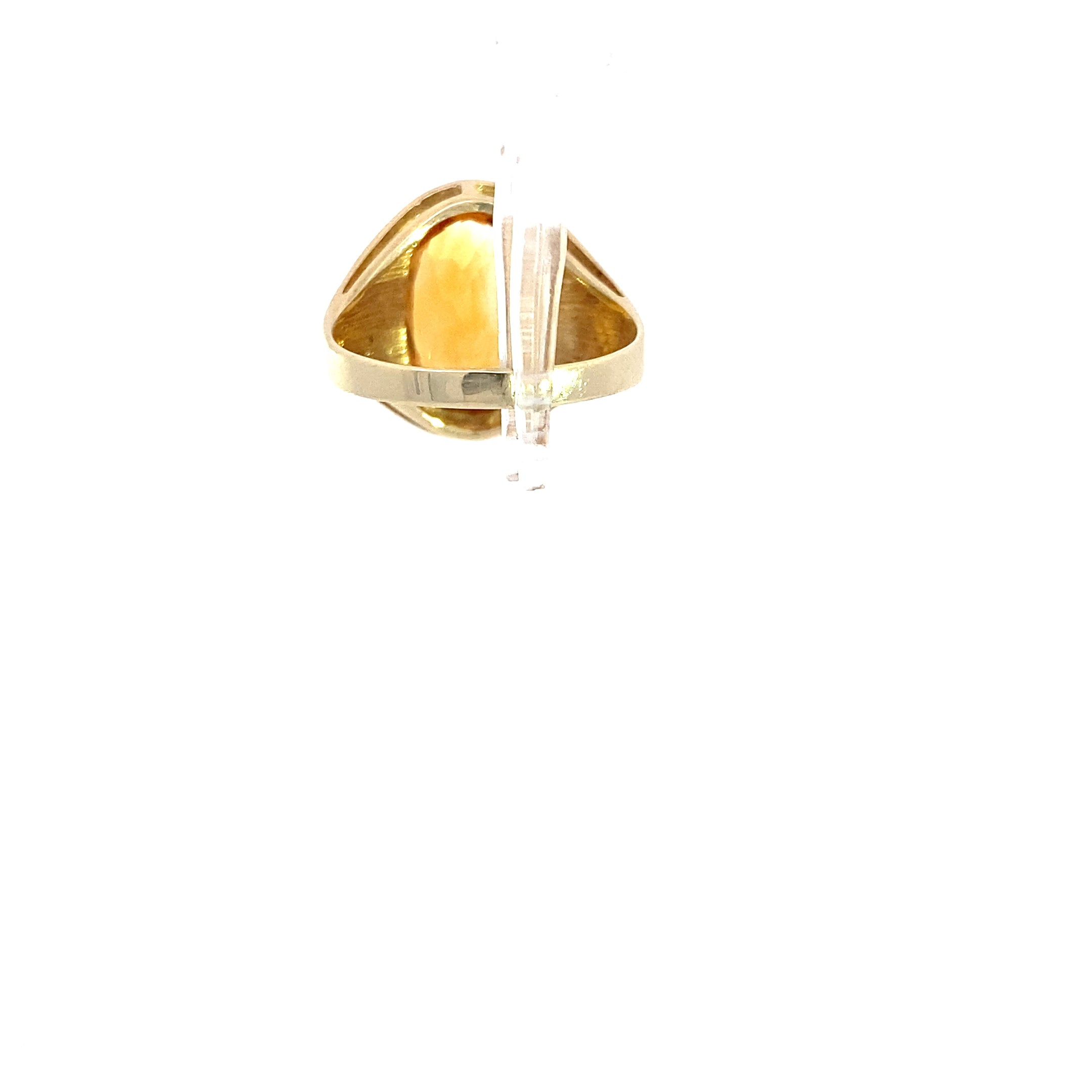 Ring Gelbgold 585 14 Karat mit Farbstein orange