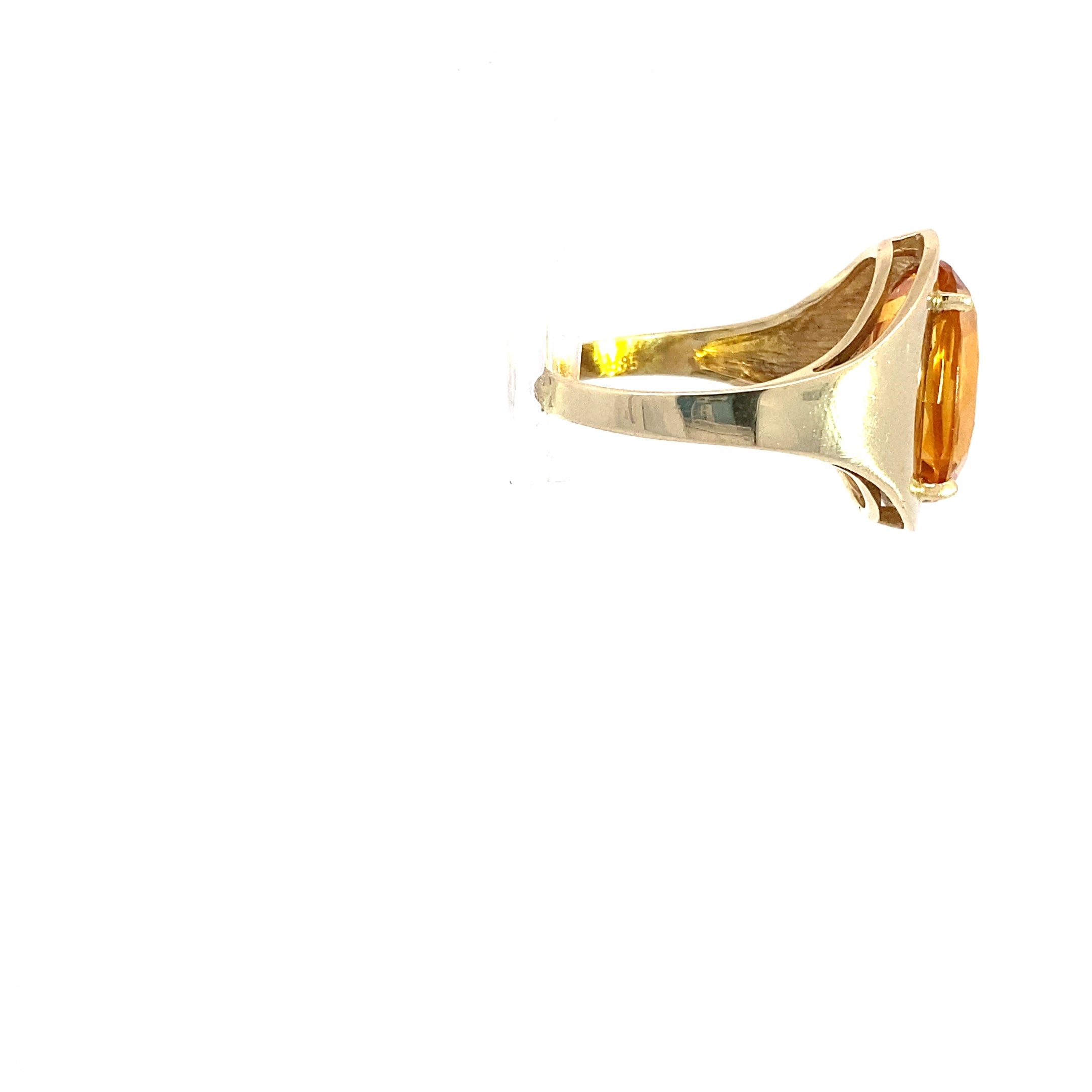 Ring Gelbgold 585 14 Karat mit Farbstein orange
