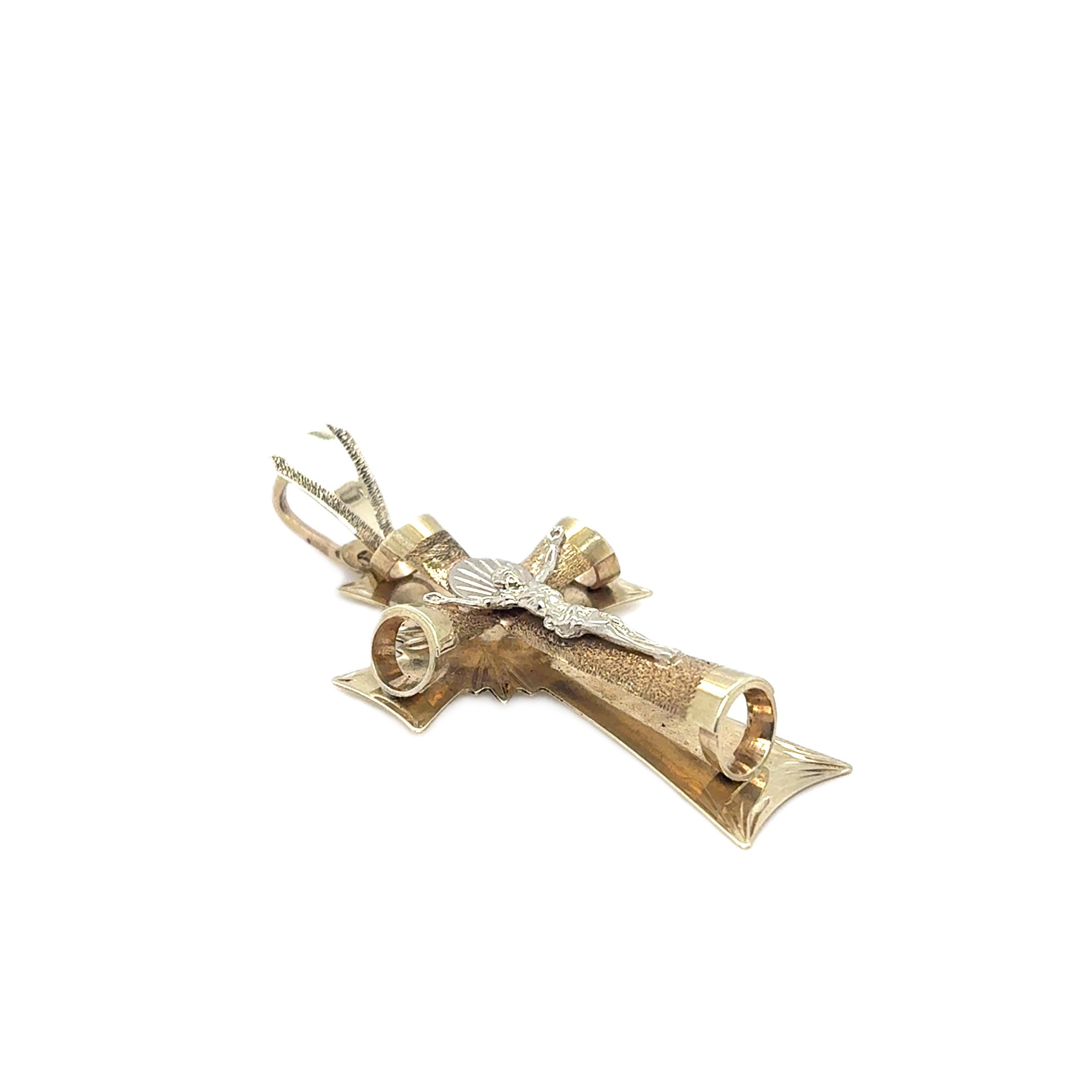 Kettenanhänger Kreuz Gelb-/ Weißgold 585/14kt