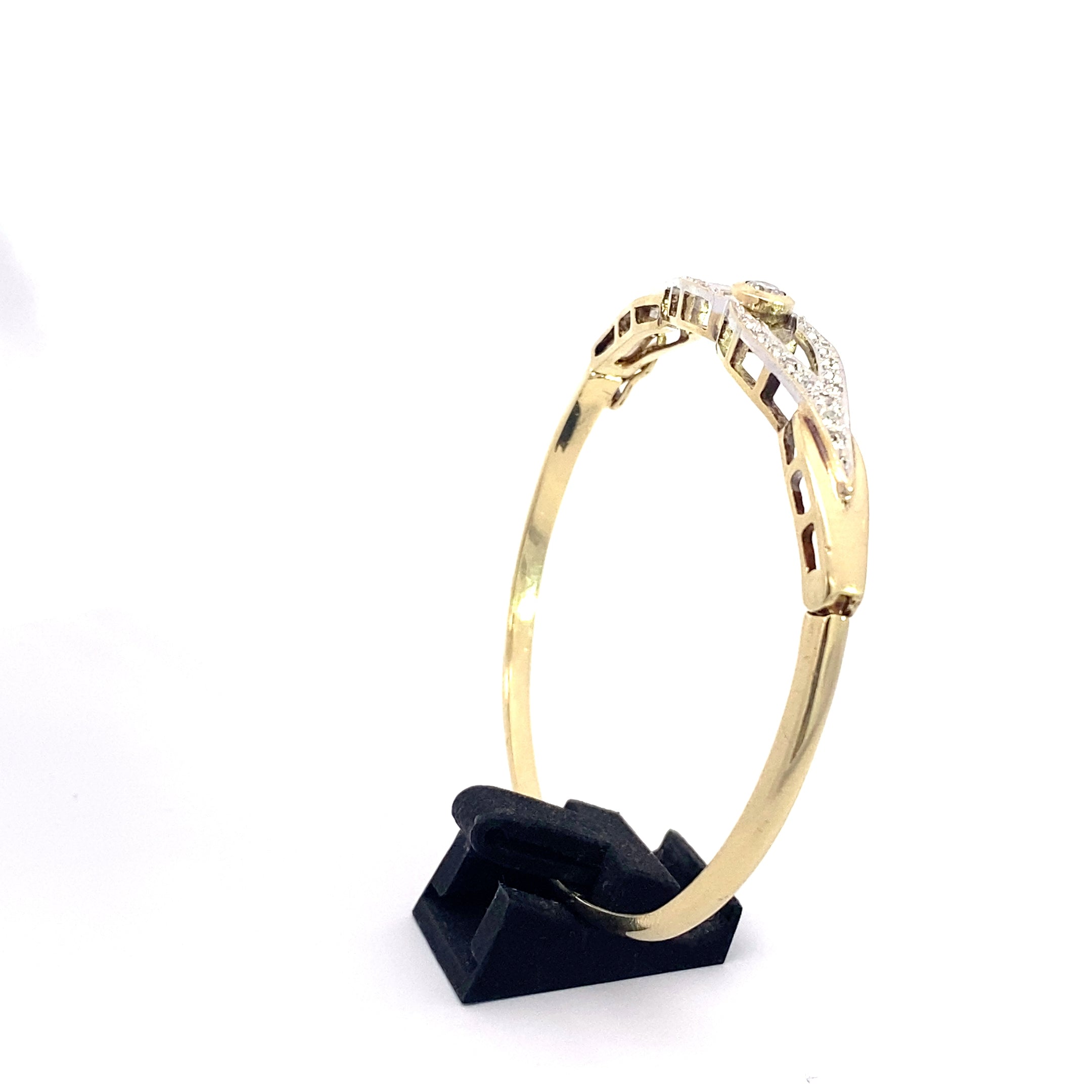 Armreif Gold Weißgold 585/14 Karat 27 Diamanten