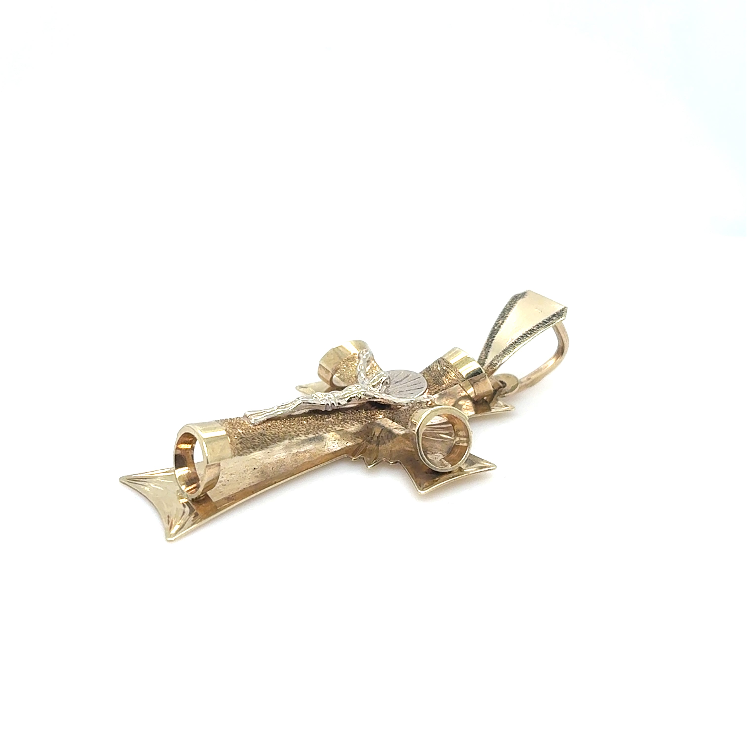 Kettenanhänger Kreuz Gelb-/ Weißgold 585/14kt
