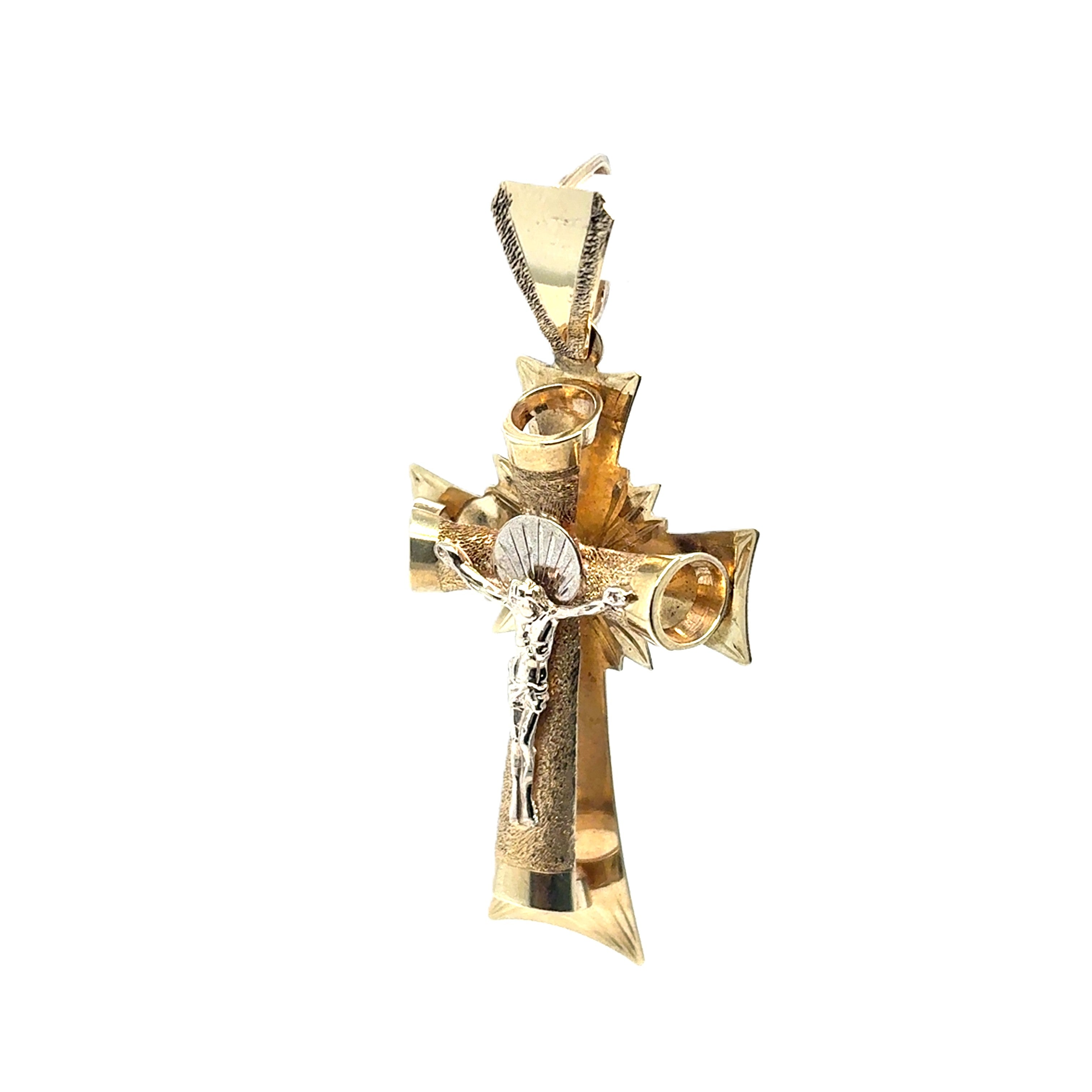Kettenanhänger Kreuz Gelb-/ Weißgold 585/14kt