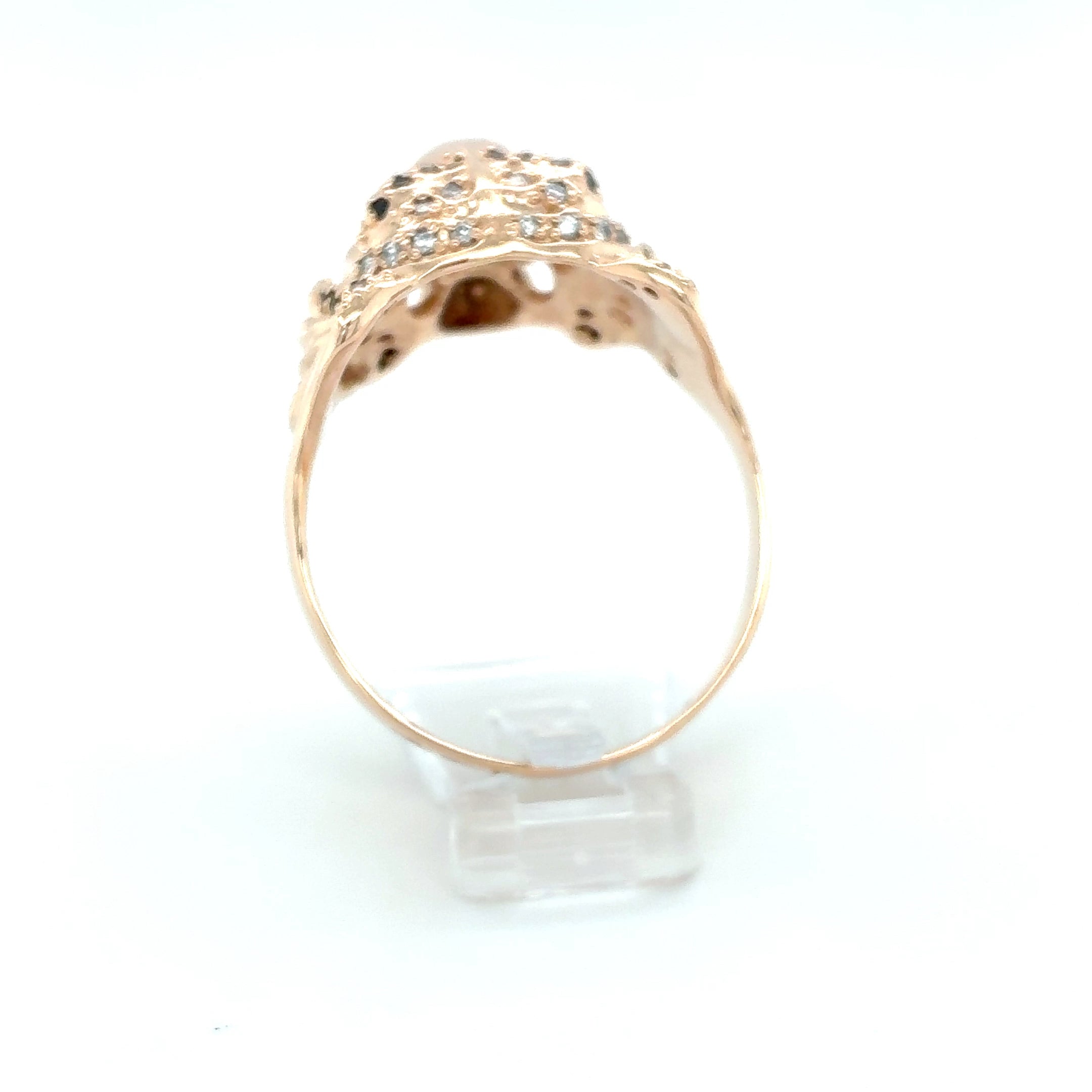 Tiger Zirkonia Ring 585 Rotgold 14kt Gr. 74