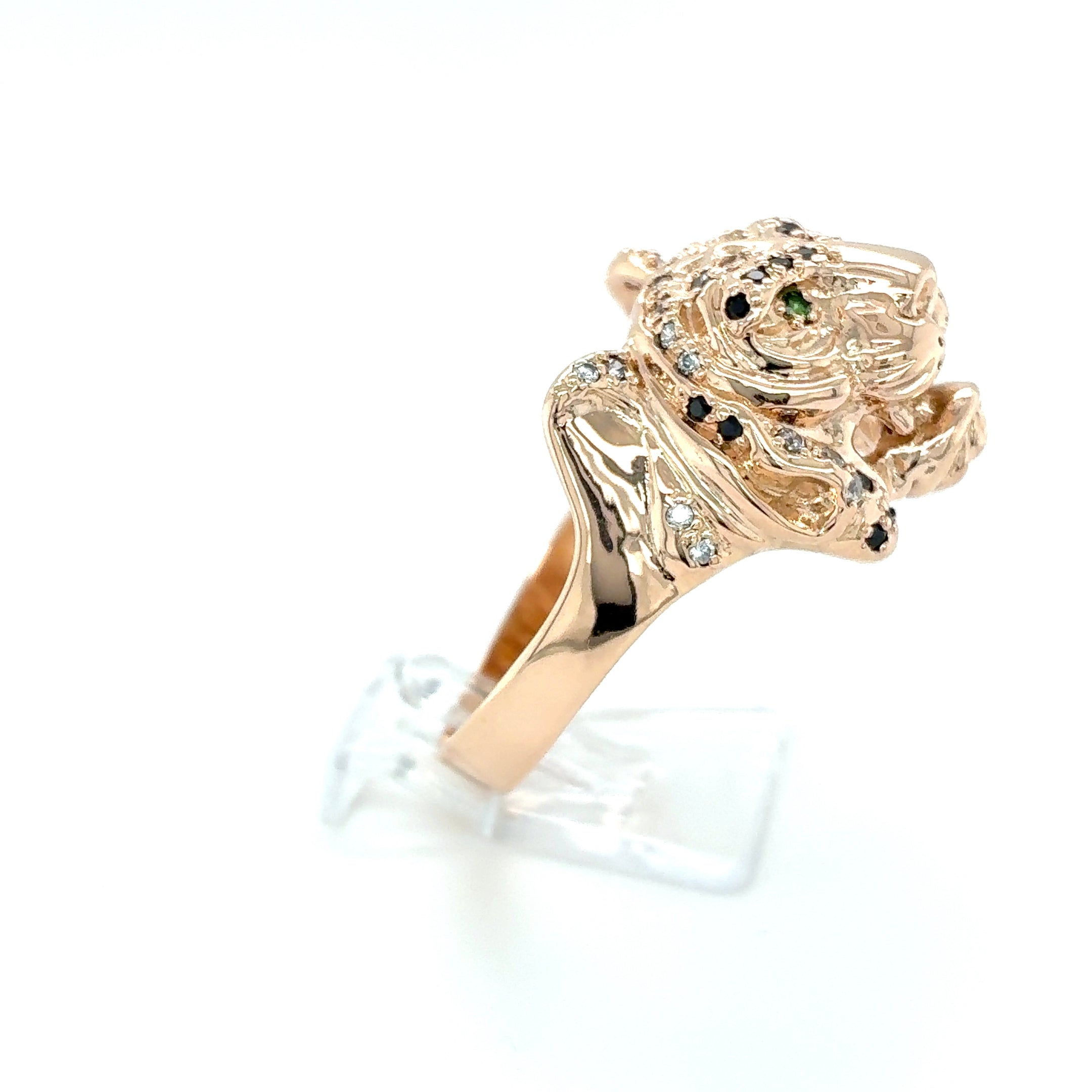 Tiger Zirkonia Ring 585 Rotgold 14kt Gr. 74
