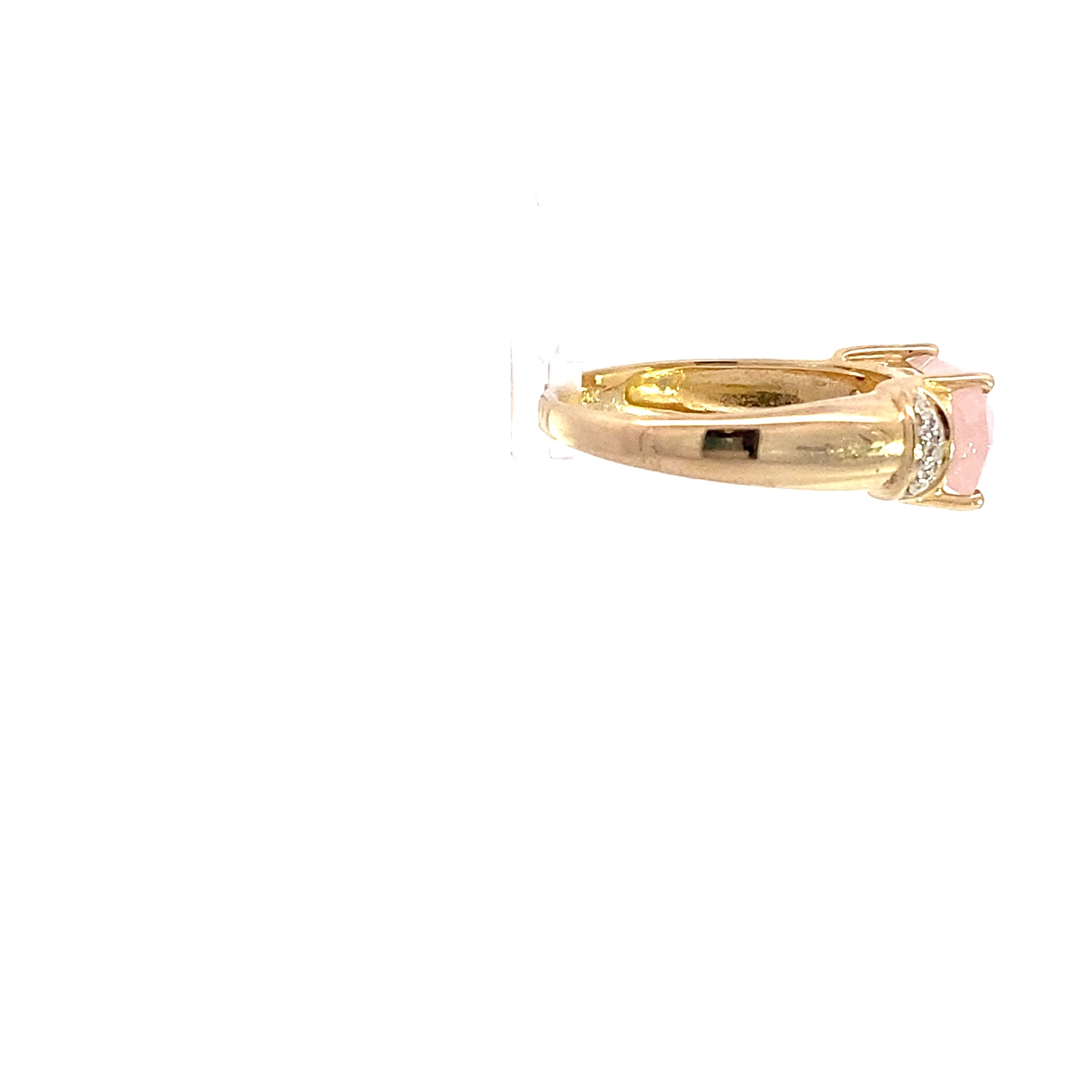 Ring Gelbgold 585 14 Karat Farbstein pastell rosa