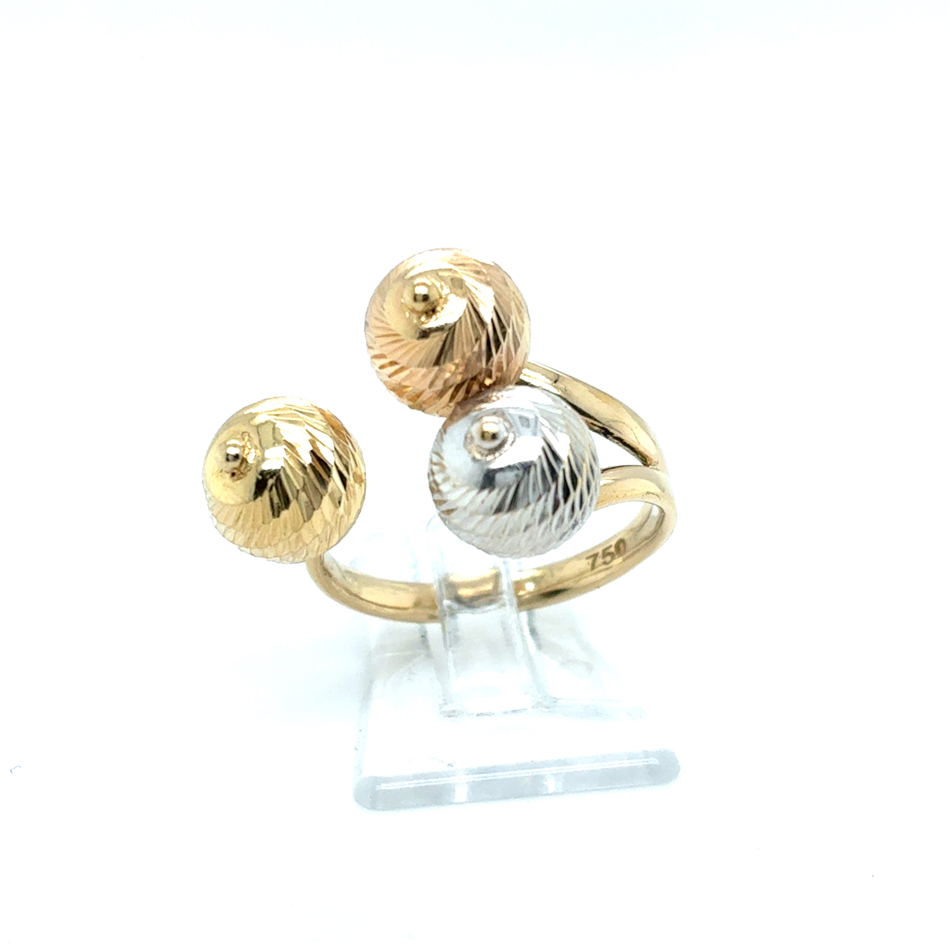 Ring Goldring 750/18 Karat Gelb/Weiß/Rotgold Gr.54