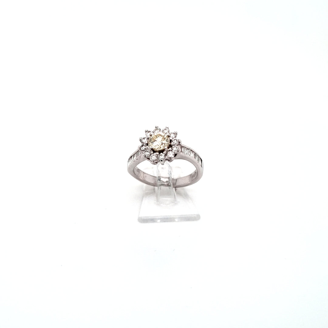 Damen Ring Weißgold 750 18 kt Brillanten Baguettschliff *53* Schmuck